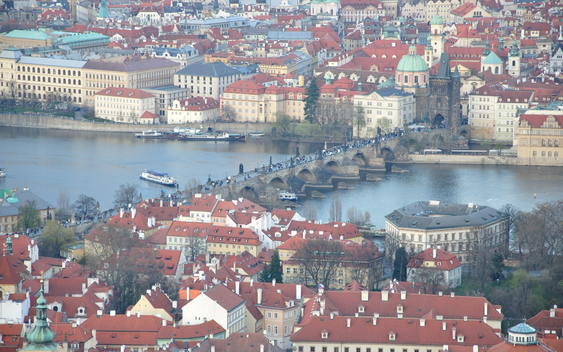 river, 1080P, building Exterior, concrete, red, history, town, czech Republic, prague, tower, travel, urban Skyline, sky, czech Culture, medieval, day, HD Wallpaper
