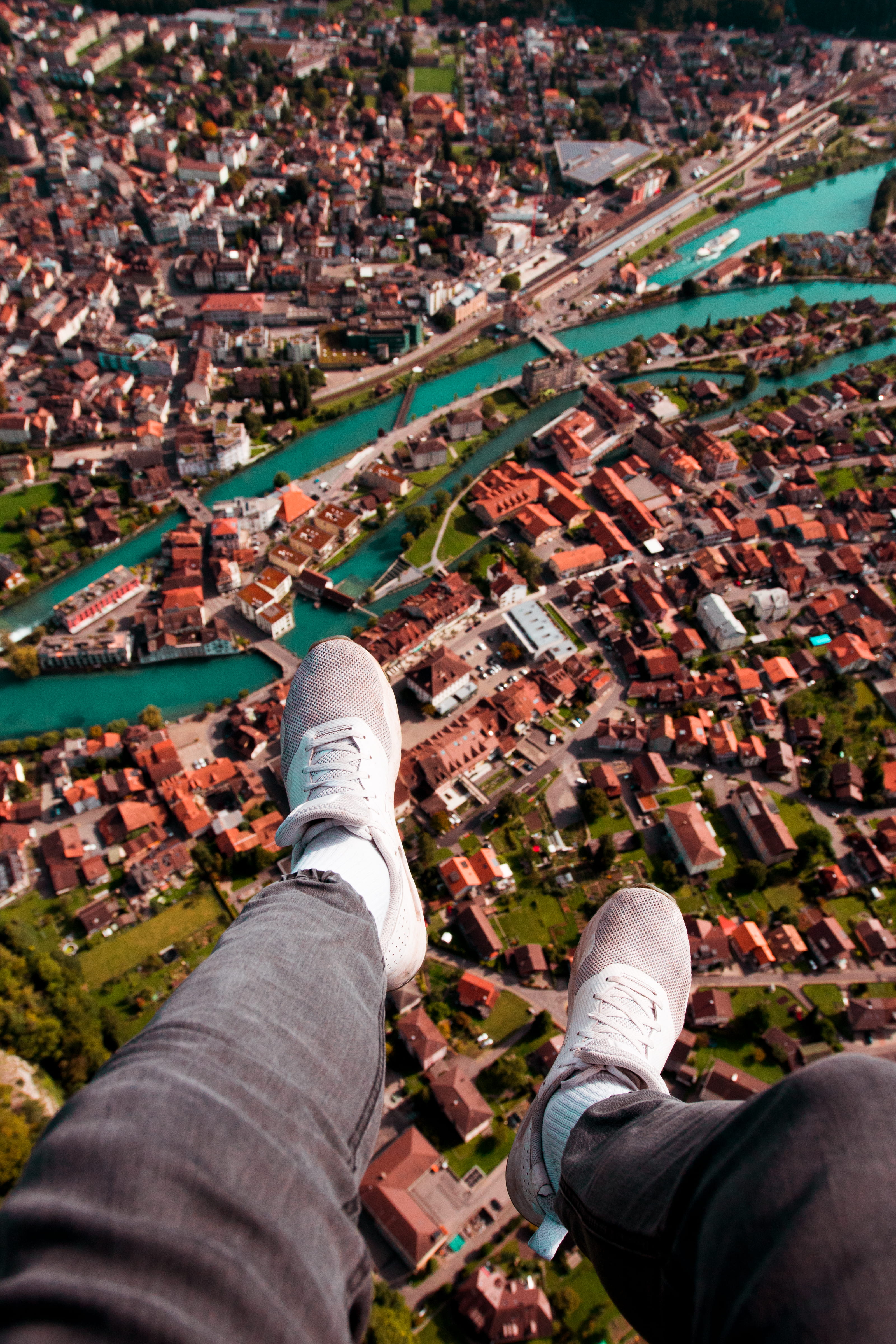 human body part, rooftop, legs, lifestyles, 4K, houses, architecture, leaves, leisure activity, nature, sneakers, people, human leg, low section, standing, Phone HD Wallpaper