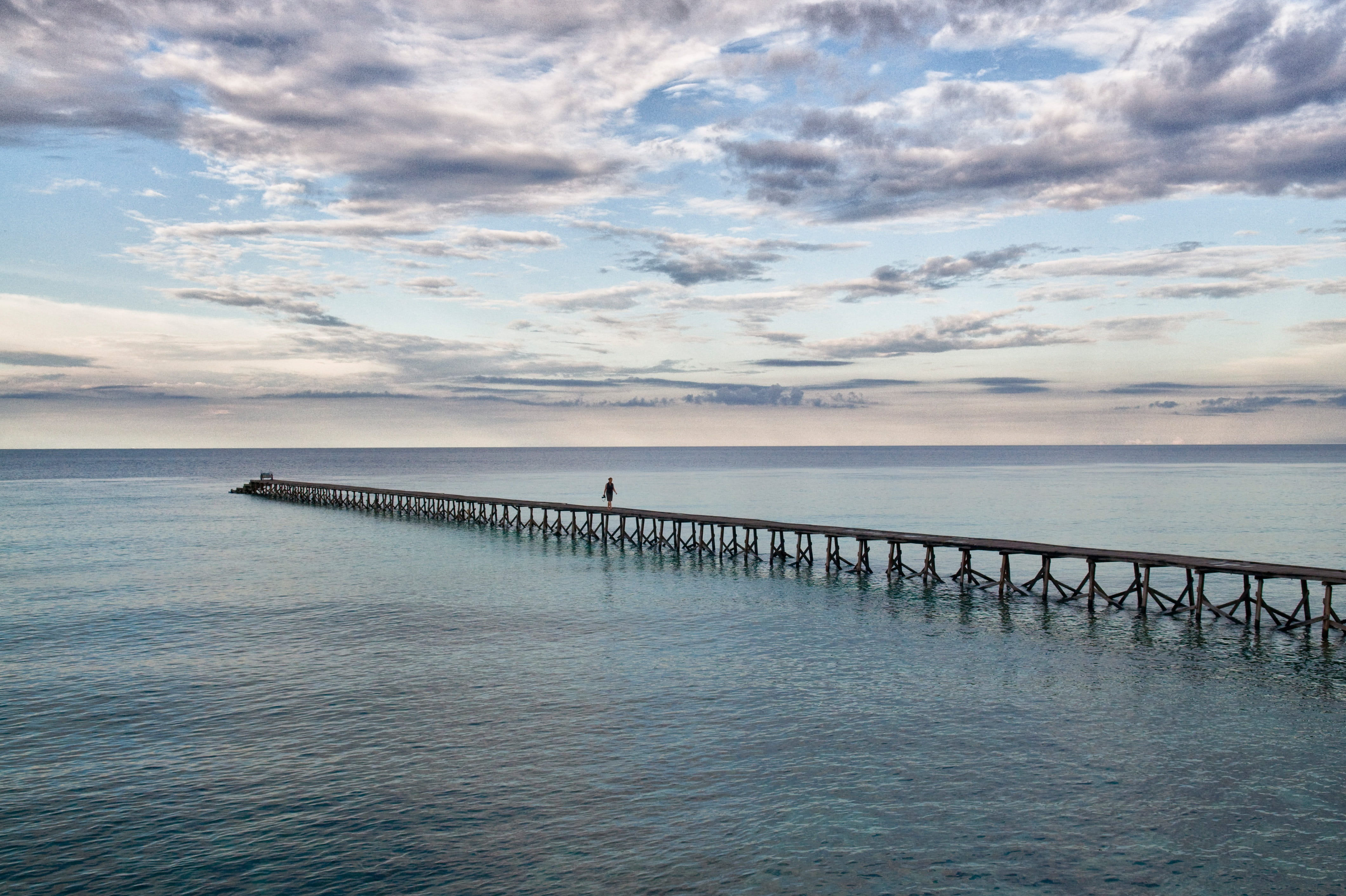 scenics - nature, cloud - sky, tranquility, panorama, beauty in nature, no people, pier, groyne, horizon, idyllic, nature, water, built structure, tranquil scene, HD Wallpaper