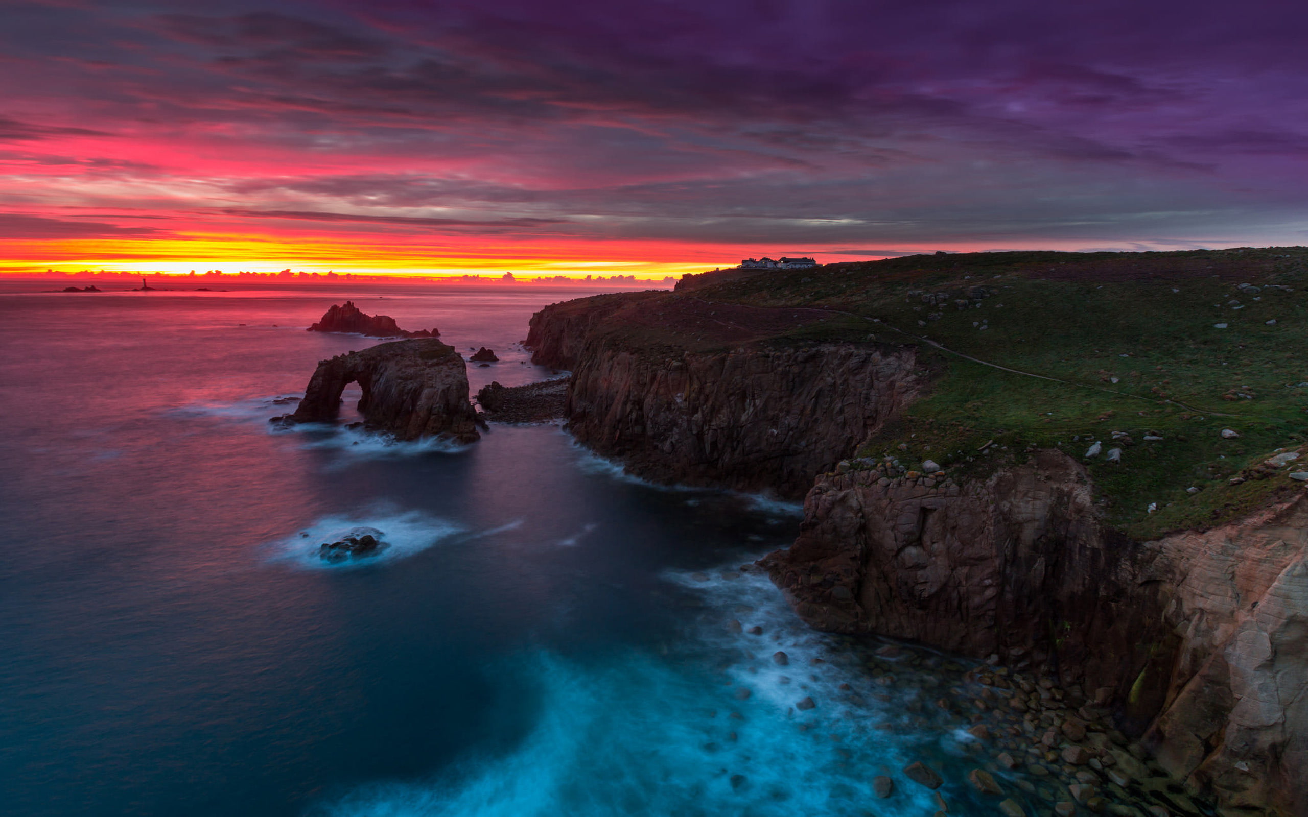 wallpapers, west, south, 2K, county, laptop, cornwall, phones, horizon, mobile, england, sunset, summer, hd, tablet, HD Wallpaper