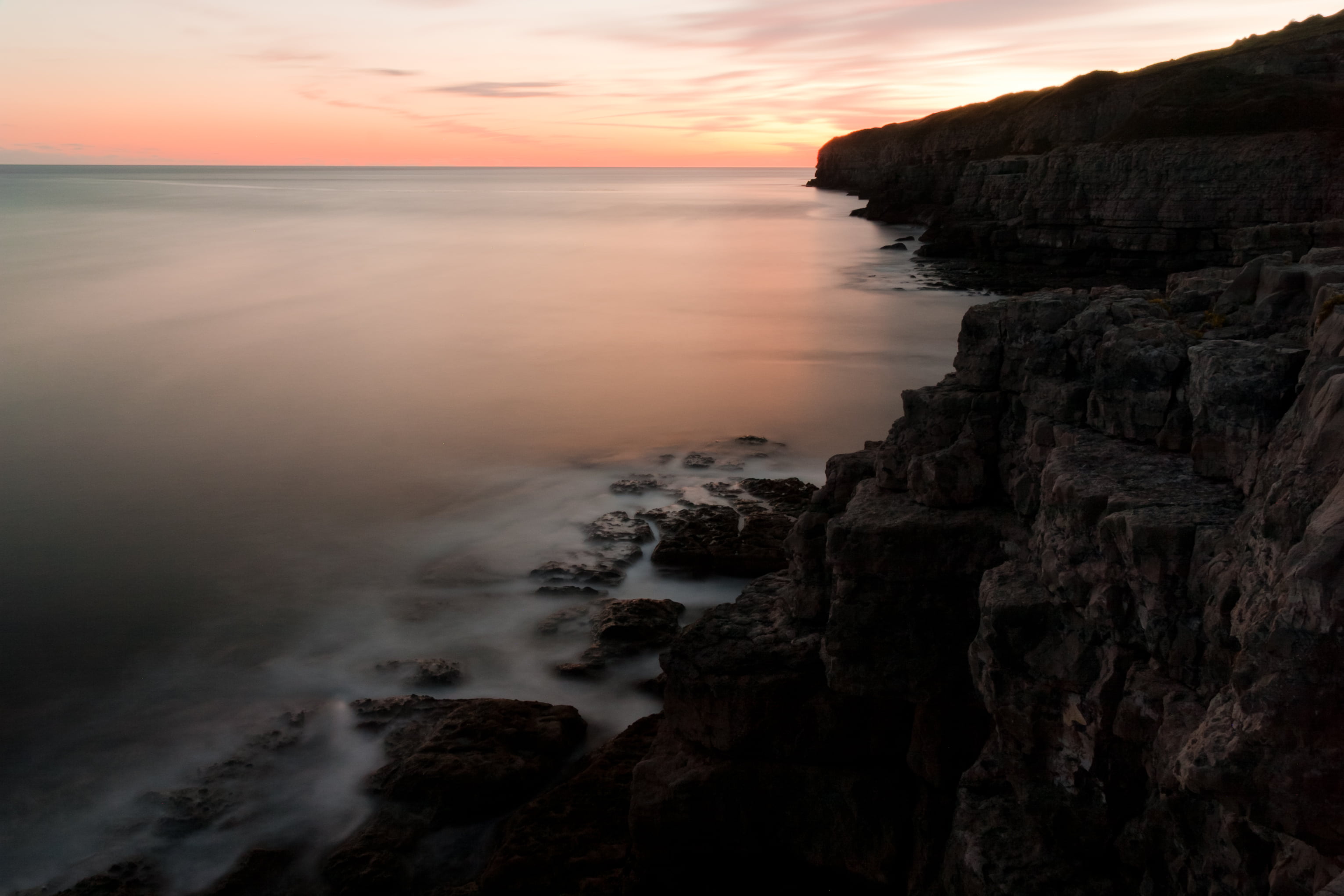 near, Explored, mountain, yahoo, Jurassic  Coast, Orange, Dorset, beauty In Nature, Coastal, Winspit, body of water, Atlantic, England, photography, 2K, HD Wallpaper