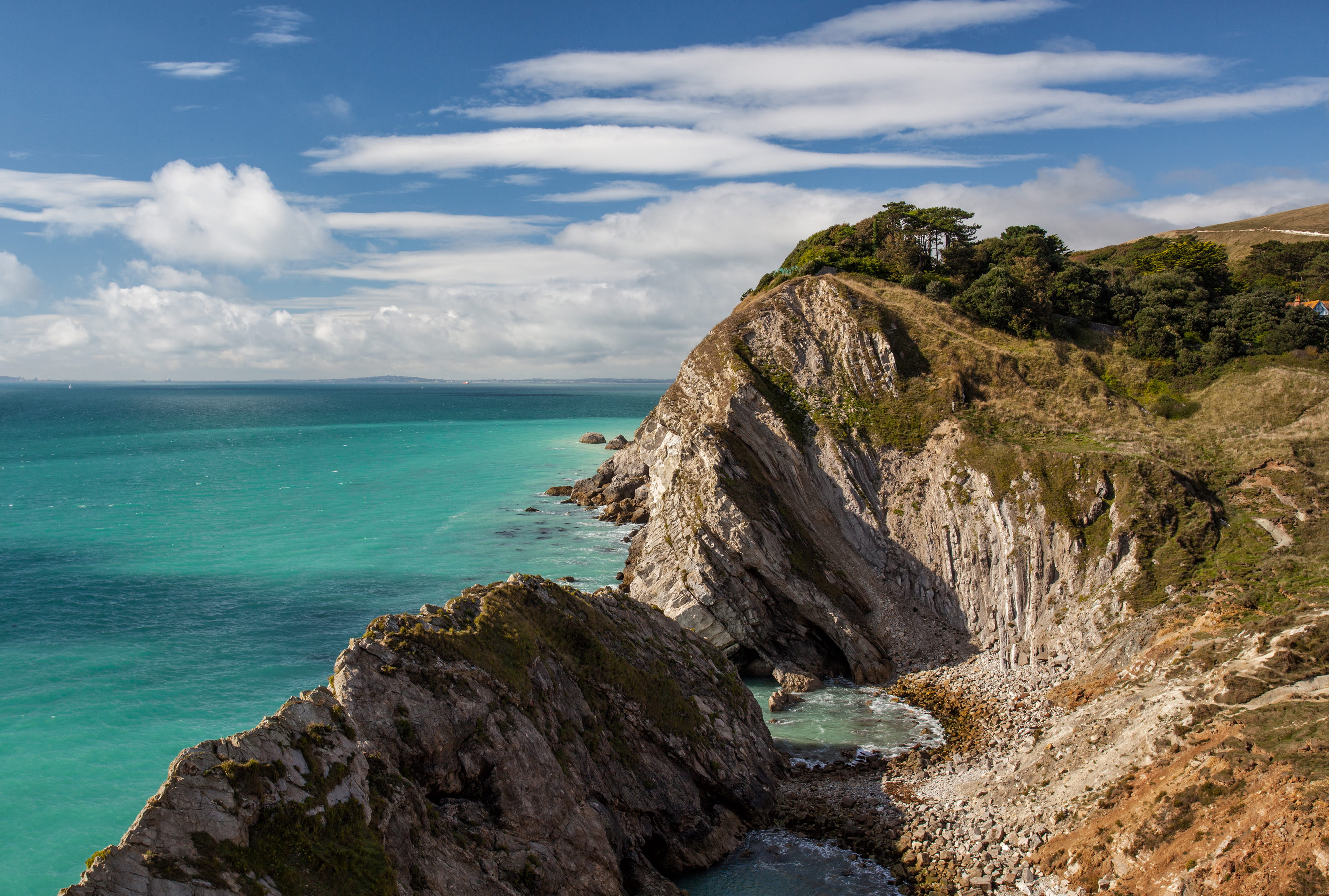 no people, scenics, stair, jurassic, island, tranquility, hole, formation, horizon, turquoise colored, shot, captured, solid, coastline, horizon over water, HD Wallpaper