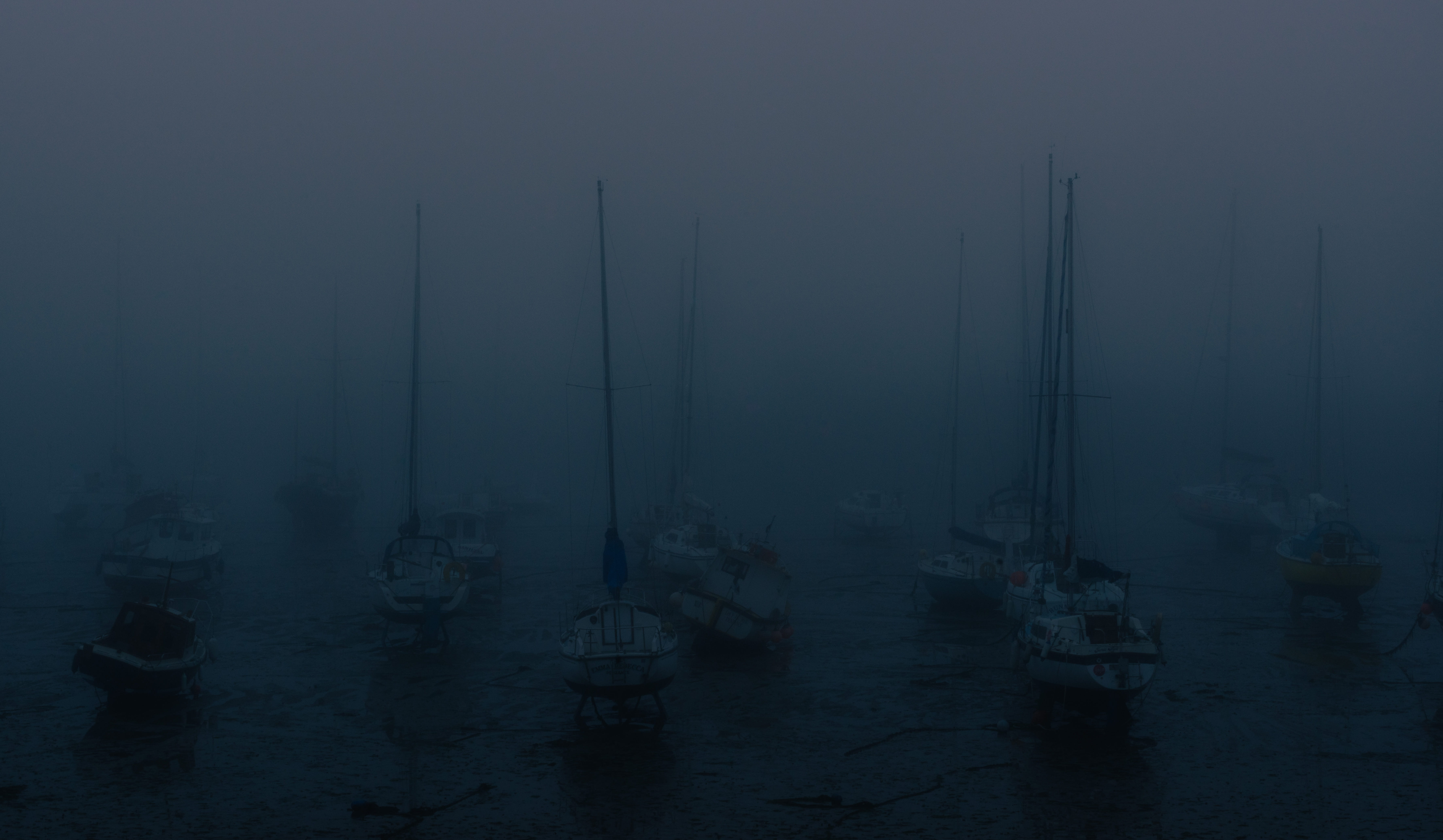 night, no people, water, fishing industry, light, beauty in nature, mode of transportation, coast, tranquility, fog, harbour, harbor, penzance, built structure, HD Wallpaper