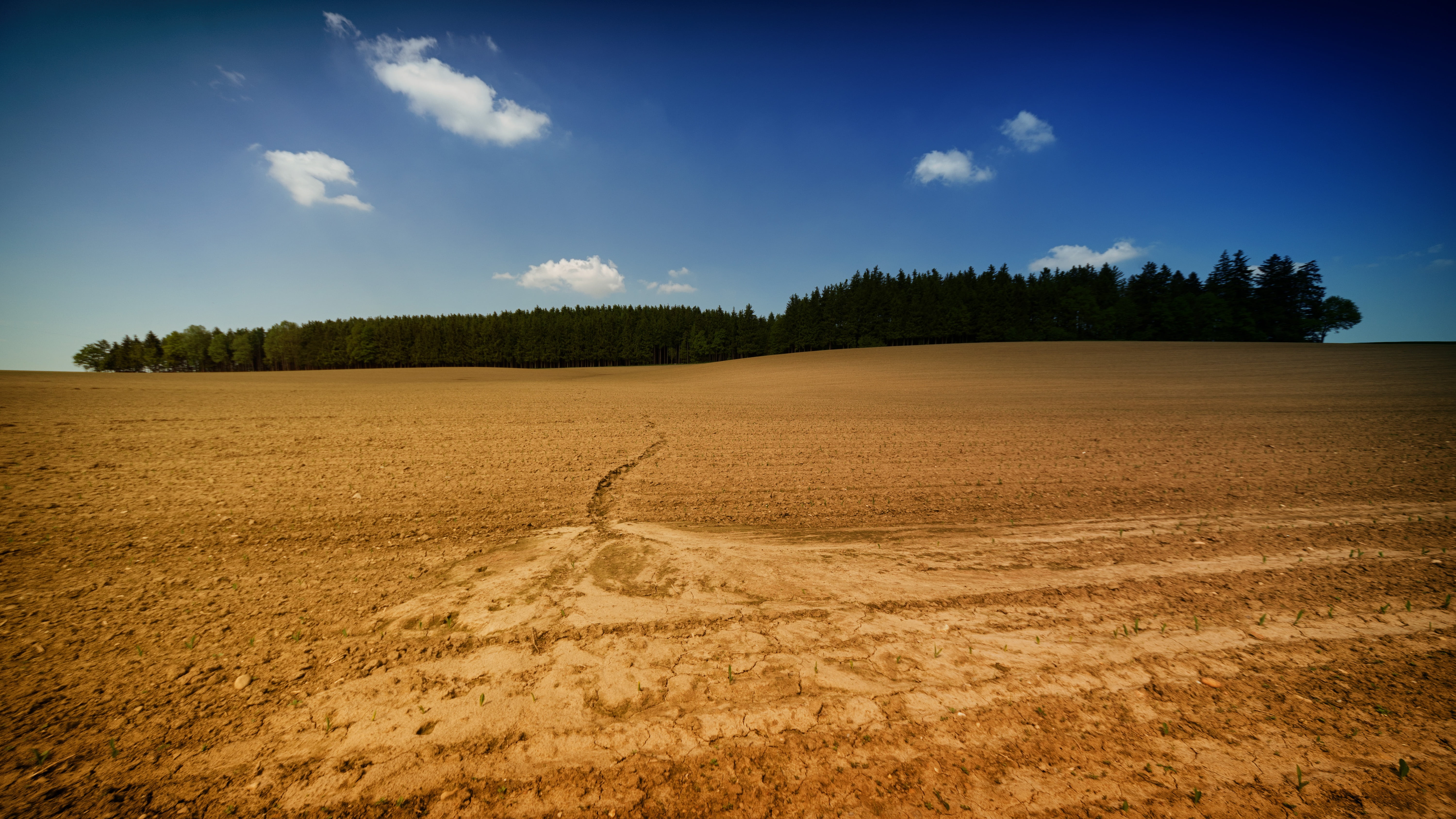 cloud - sky, outdoor, scenics - nature, landscape, hill, sand, field, plants, 5K, beauty in nature, daytime, no people, urban skyline, soil, grass, trees, HD Wallpaper