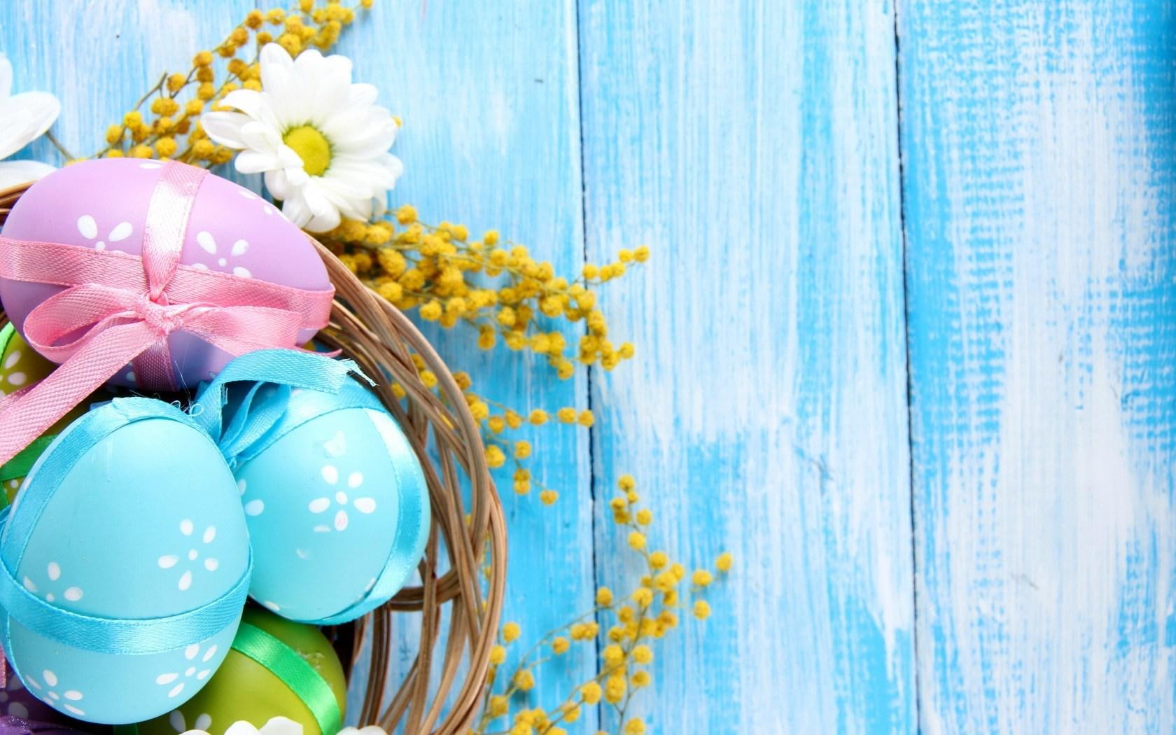 camomile, 720P, eggs, easter, spring, flowers, HD Wallpaper