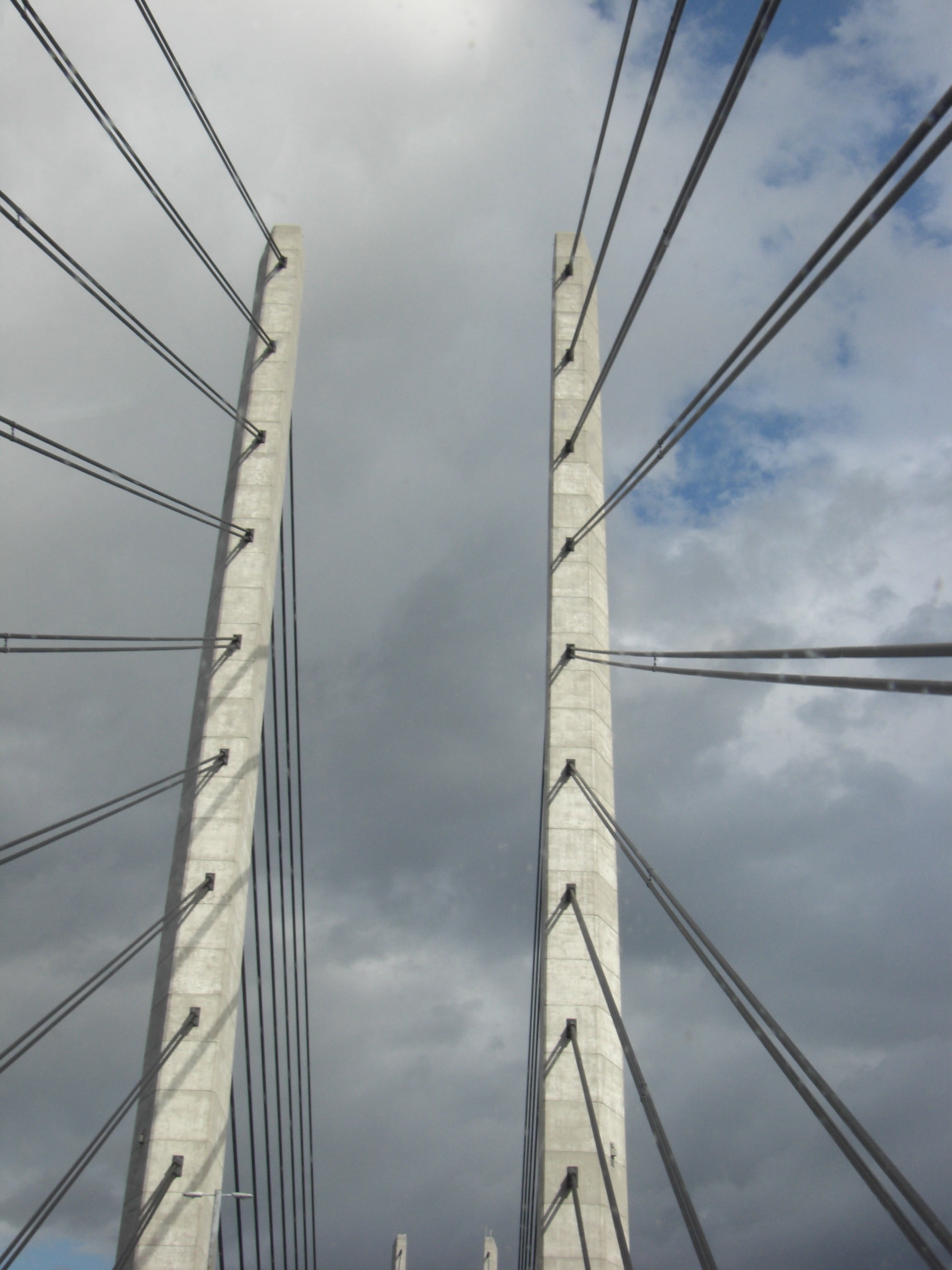 steel Cable, glass - material, reflection, tower, glass, denmark, bridge - Man Made Structure, cable, steel, cloud - sky, bridge, architecture, 2K, suspension Bridge, Phone HD Wallpaper