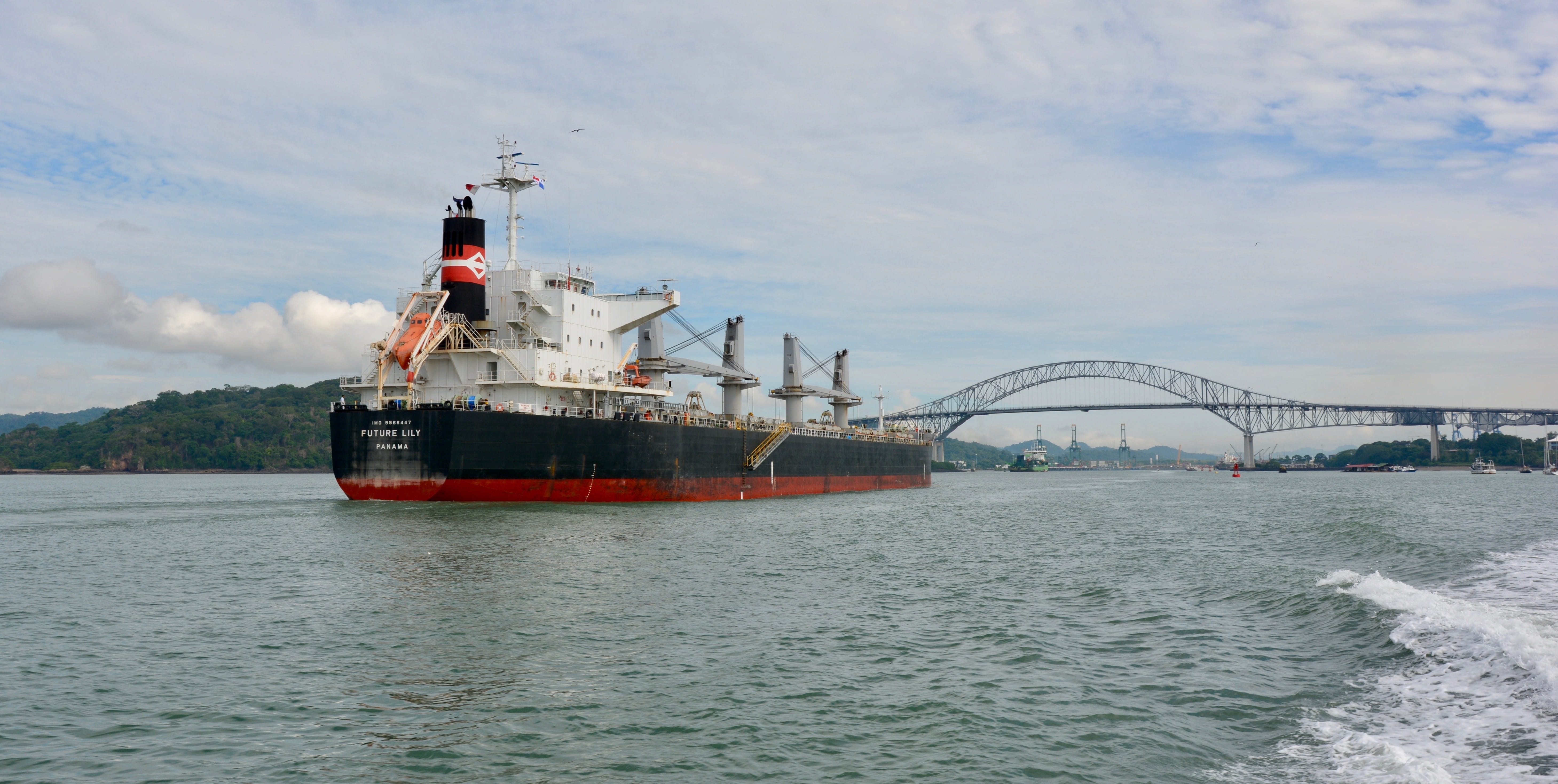 crossing the channel, water, nature, built structure, cruise ship, freight transportation, 5K, sea, sky, passenger craft, Panama, motion, bridge of the americas, HD Wallpaper