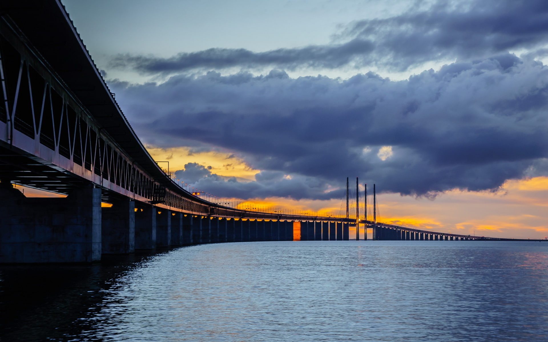 Skane, 1080P, Bunkeflostrand, Sweden, Öresund bridge, HD Wallpaper