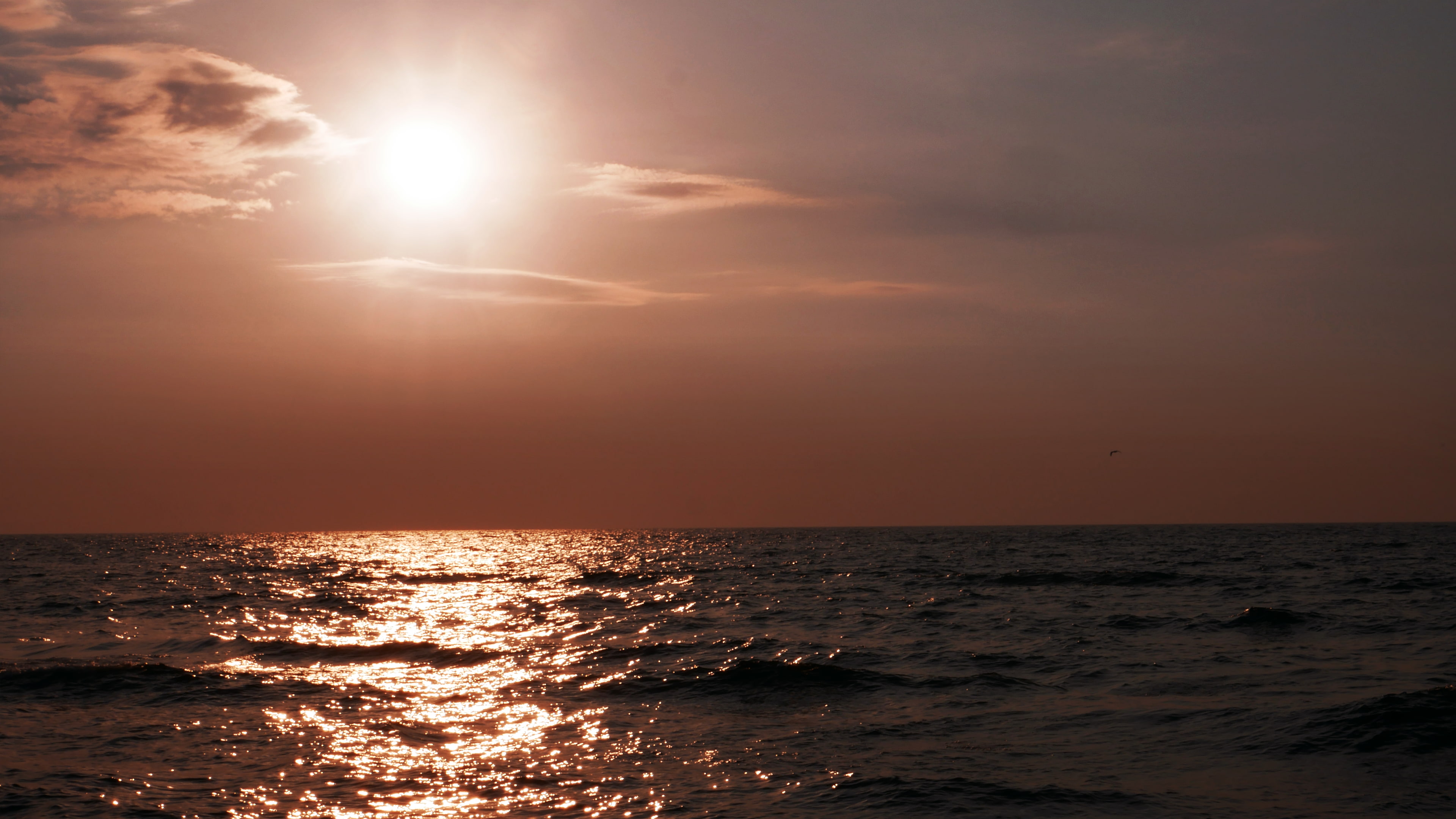 4K, Baltic Sea, waves, Sun, sea, clouds, Poland, nature, HD Wallpaper