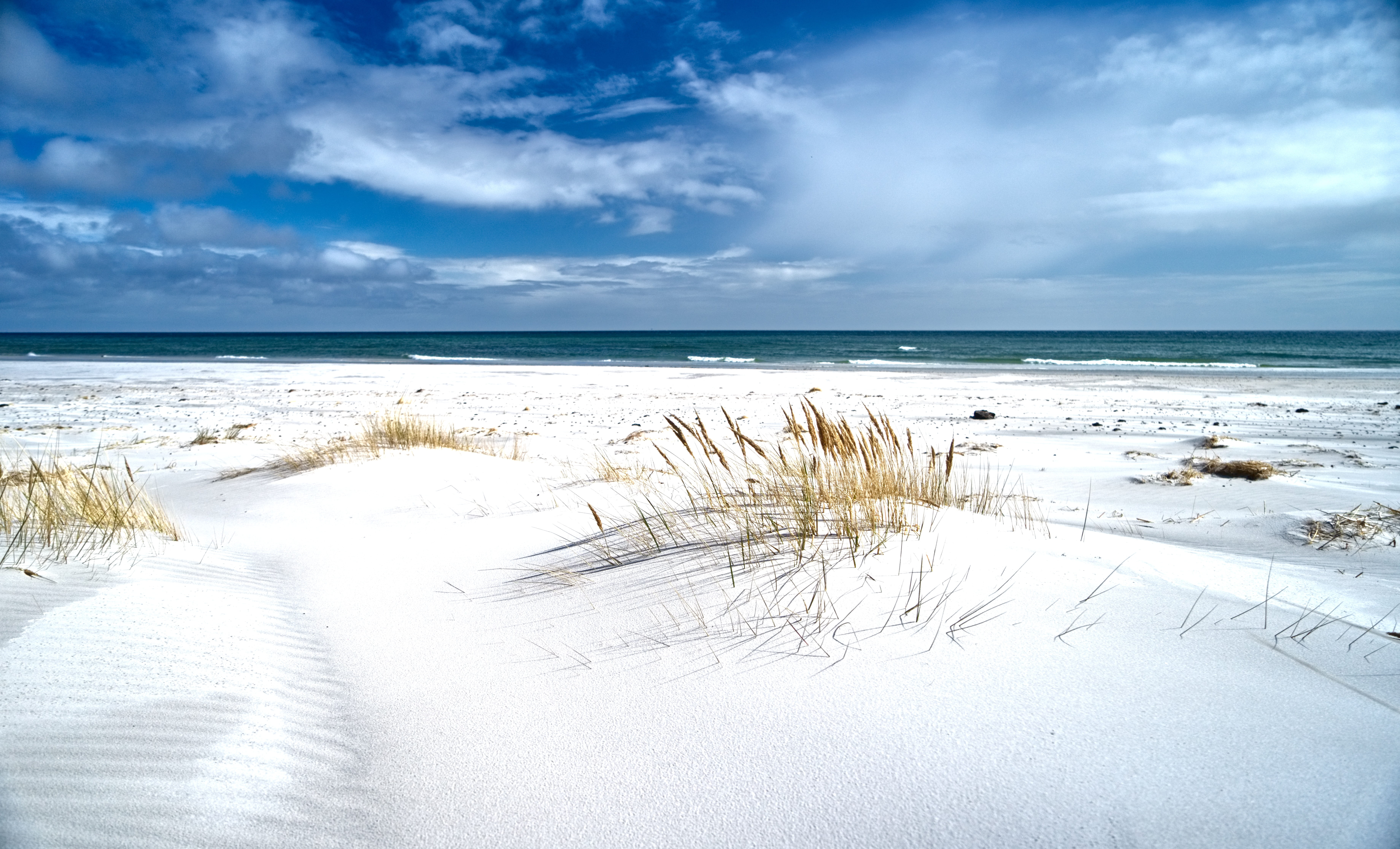 clouds, scenics - nature, sky, denmark, plant, bornholm, marram grass, vacations, infinite width, landscape, no people, tranquility, sea, cloud - sky, day, HD Wallpaper