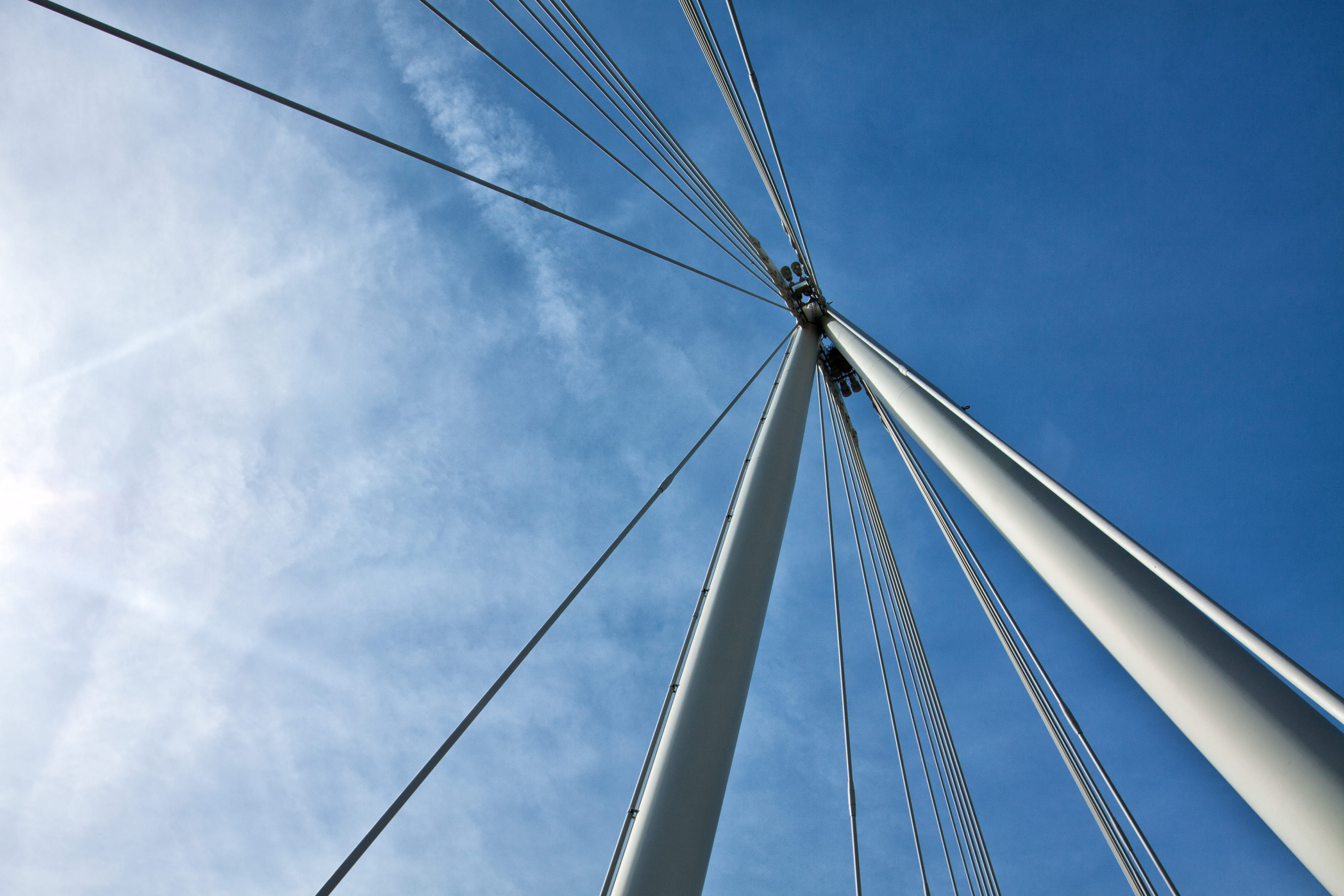 mast, alloy, connection, London, bridge - Man Made Structure, Bridge, nature, built structure, rope, architecture, England, sailing, rigging, steel Cable, HD Wallpaper