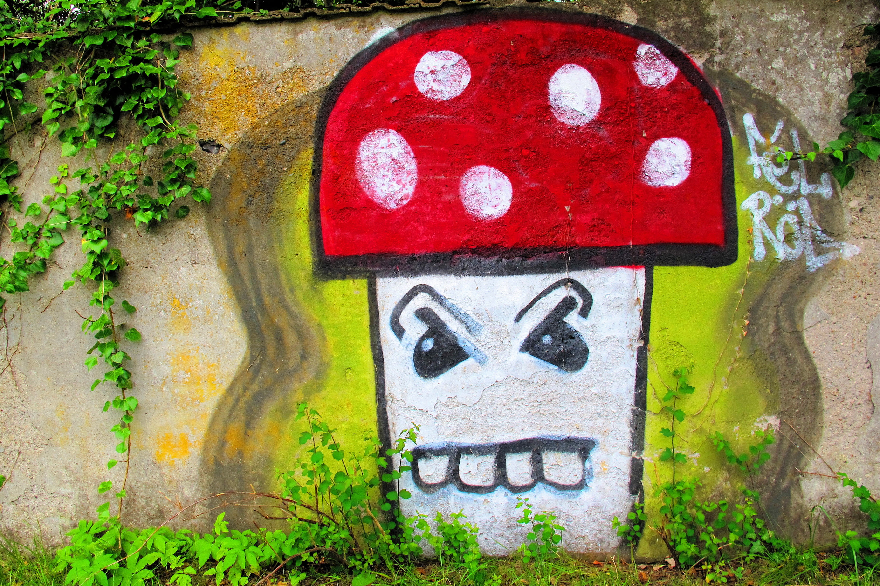 representation, metal, wall - building feature, nature, plant, close-up, day, craft, 2K, red, human representation, graffiti, wall, sweden, old, skåne, HD Wallpaper