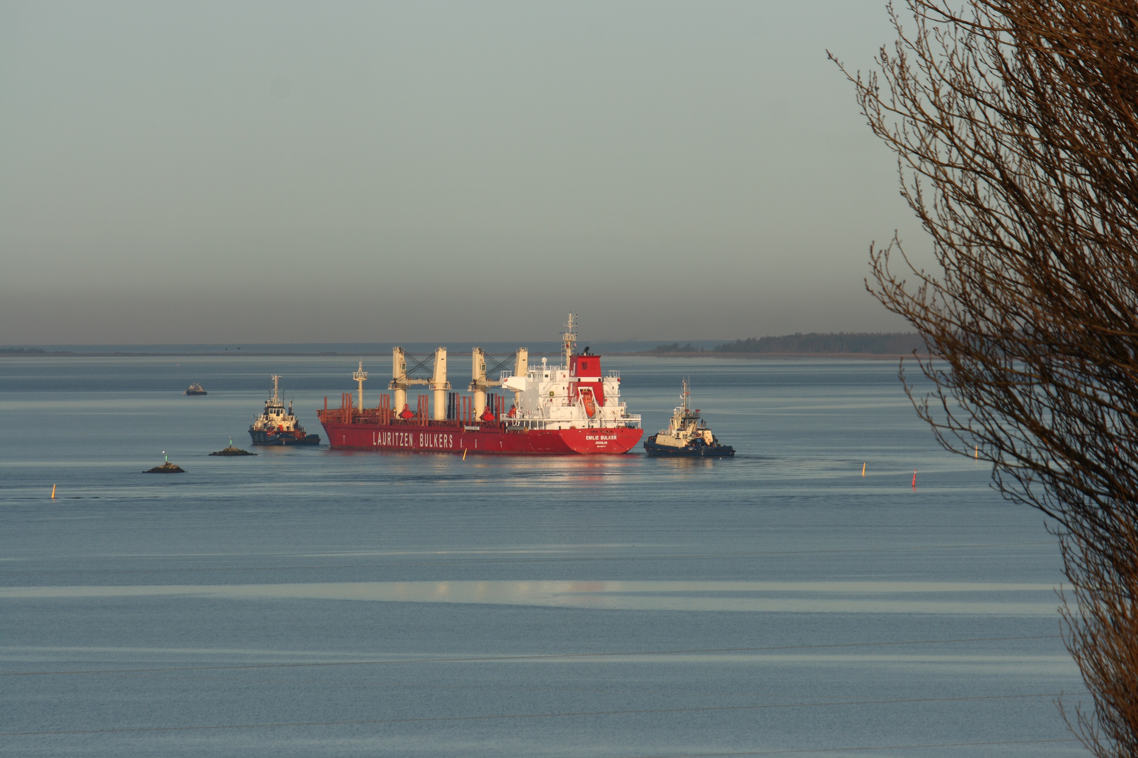 scenics - nature, lauritzen, bulk carrier, container ship, ship, mode of transportation, industrial, sea, maritim, waterfront, 4K, emilie bulker, odense fjord, HD Wallpaper