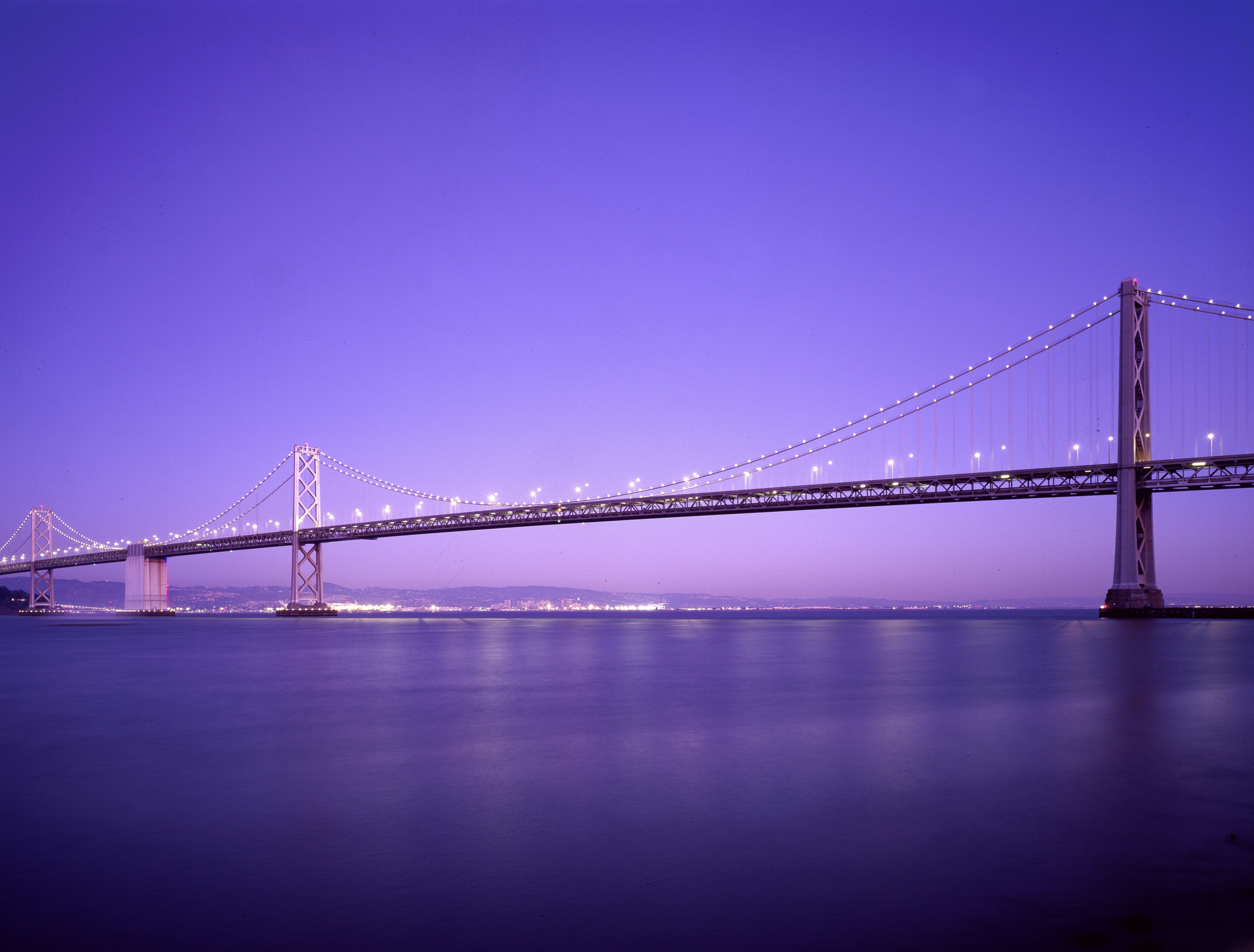 depend, night, oakland bay bridge, built structure, engineering, outdoors, architecture, suspension bridge, lake, bridge element, nature, copy space, travel, HD Wallpaper