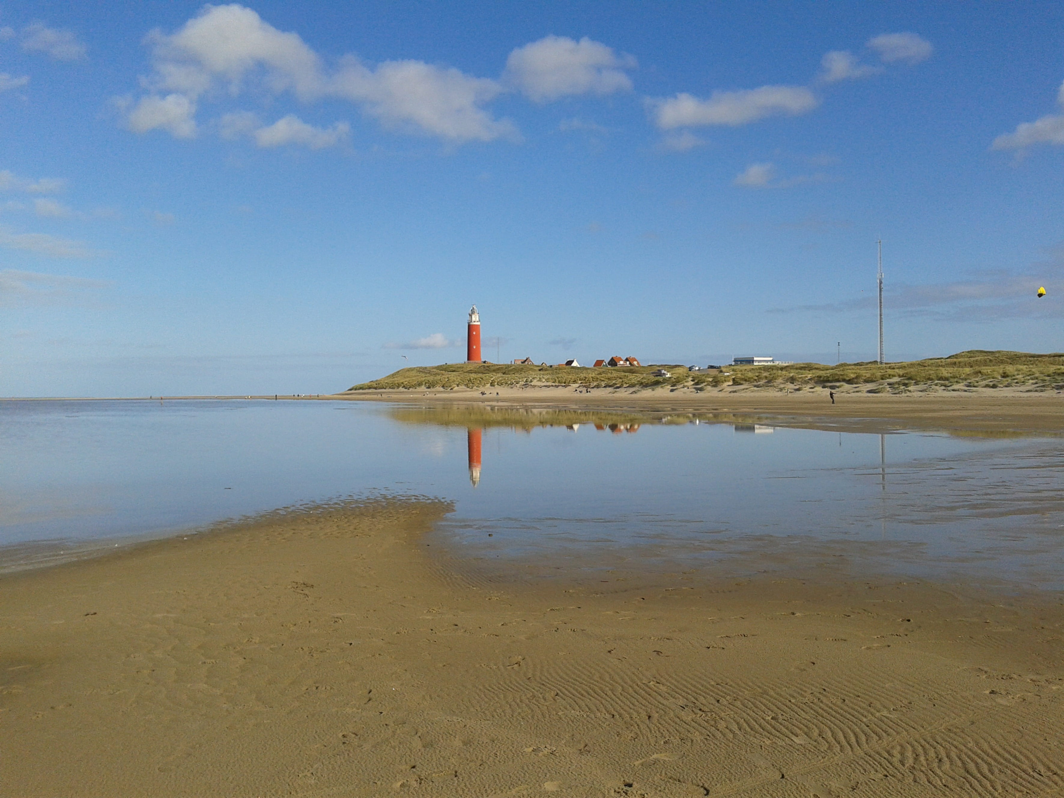 ebb, built structure, beach, land, beauty in nature, 2K, tranquil scene, day, cloud - sky, tranquility, no people, Lighthouse, outdoors, wadden sea, architecture, HD Wallpaper