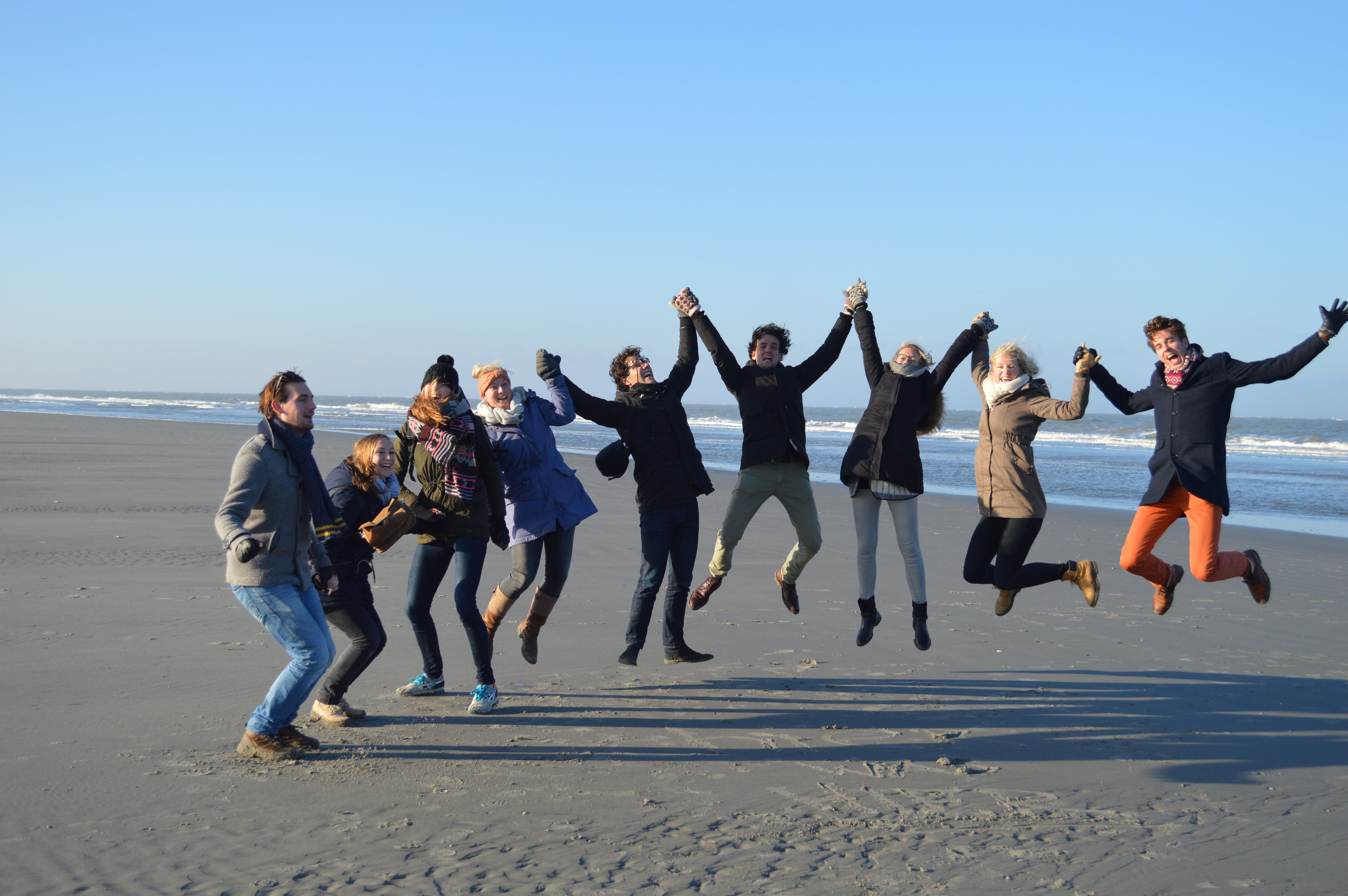women, west frisian, limb, arms raised, city ​​walk, joy, young adult, friends, full length, jump, adult, happiness, schiermonnikoog, beach, wadden, people, HD Wallpaper