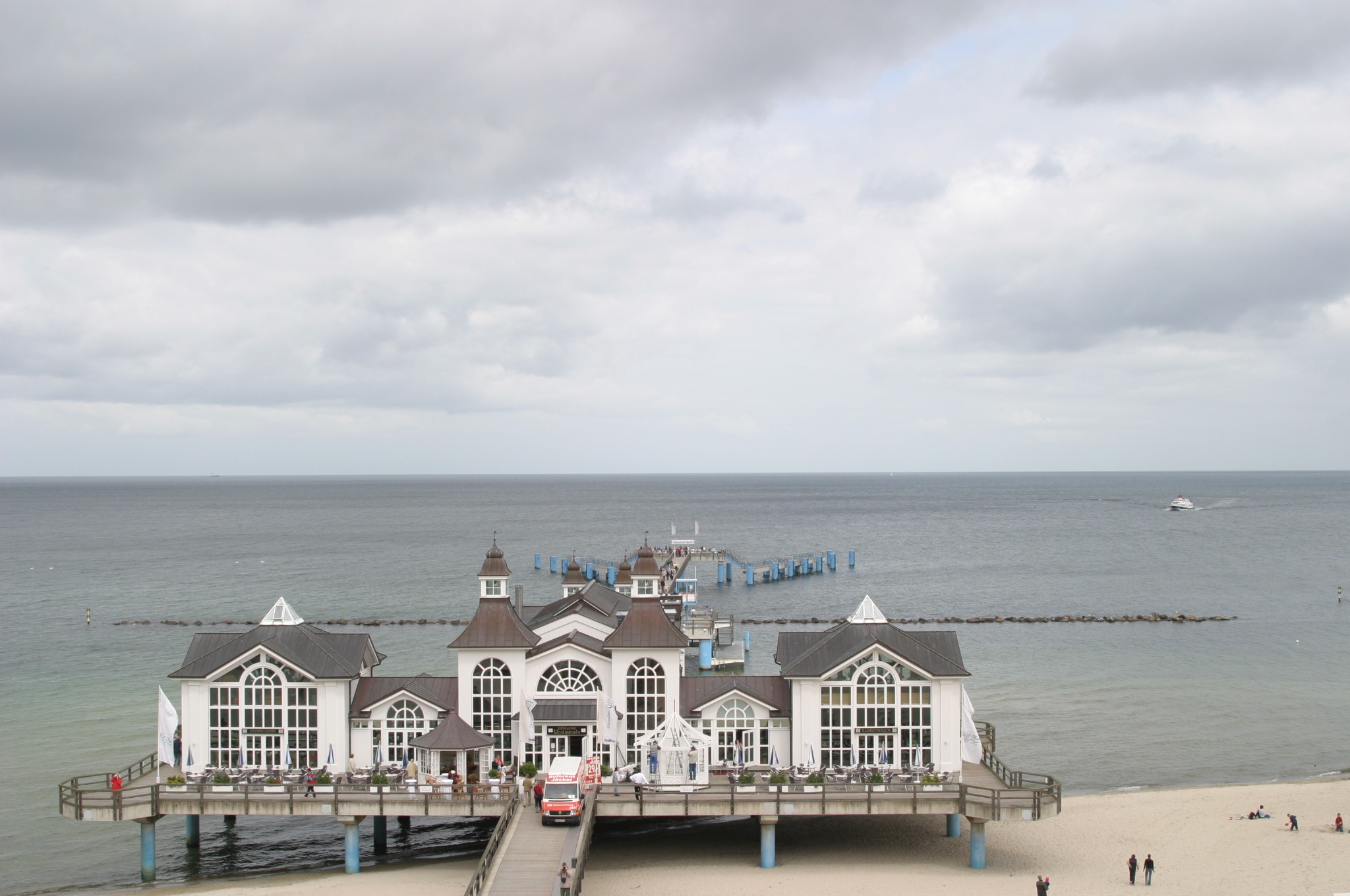 religion, sea bridge, binz, architecture, nautical vessel, sky, no people, cloud - sky, rügen island, water, house, horizon over water, building, nature, HD Wallpaper