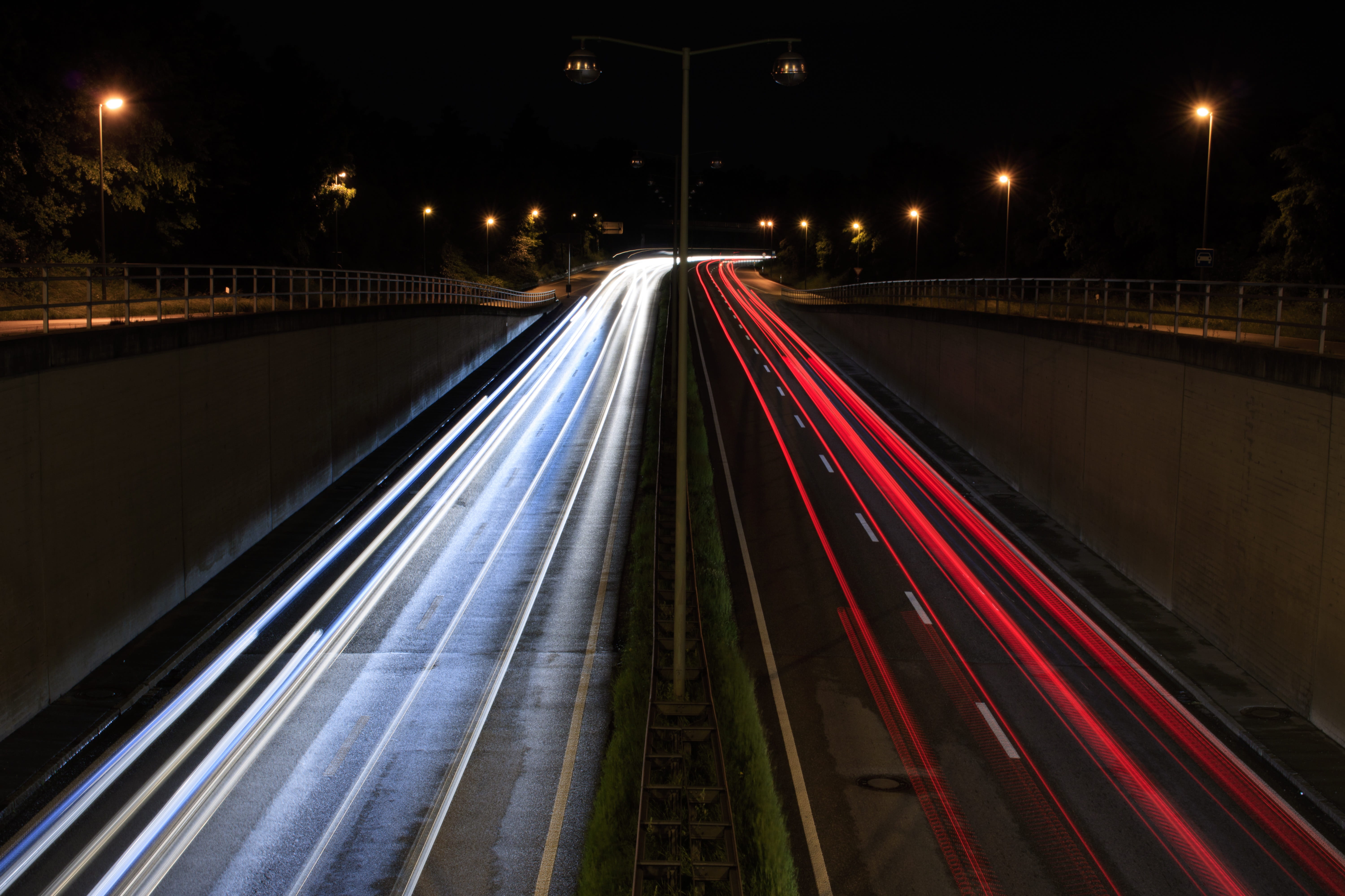 augsburg, 5K, car street, no people, bears basement, expressway, traffic, long exposure, street light, architecture, multiple lane highway, light trail, HD Wallpaper
