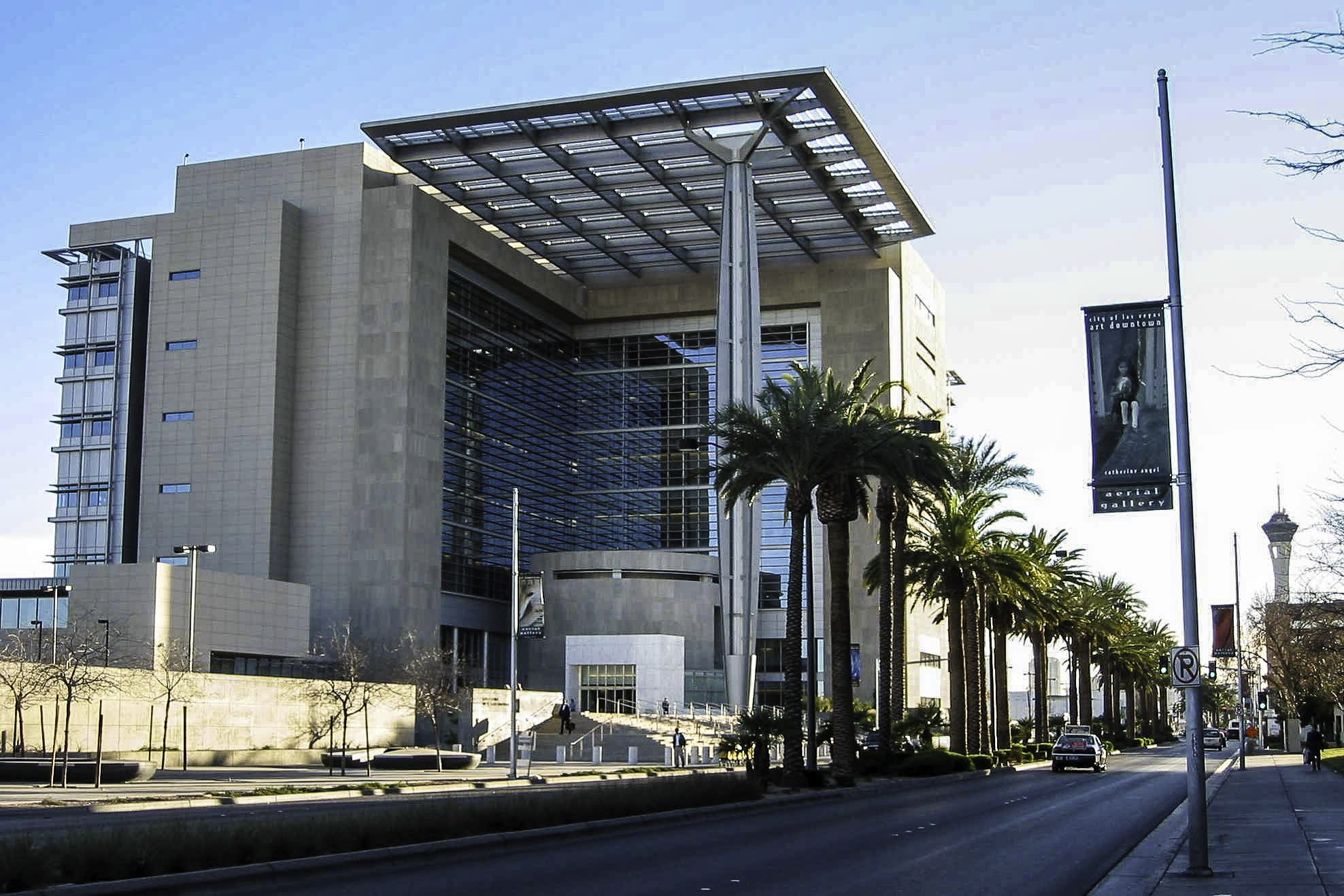 federal building, las, sidewalk, architecture, las vegas, office Building, public domain, palm tree, no people, 1080P, building Exterior, Federal Courthouse, HD Wallpaper