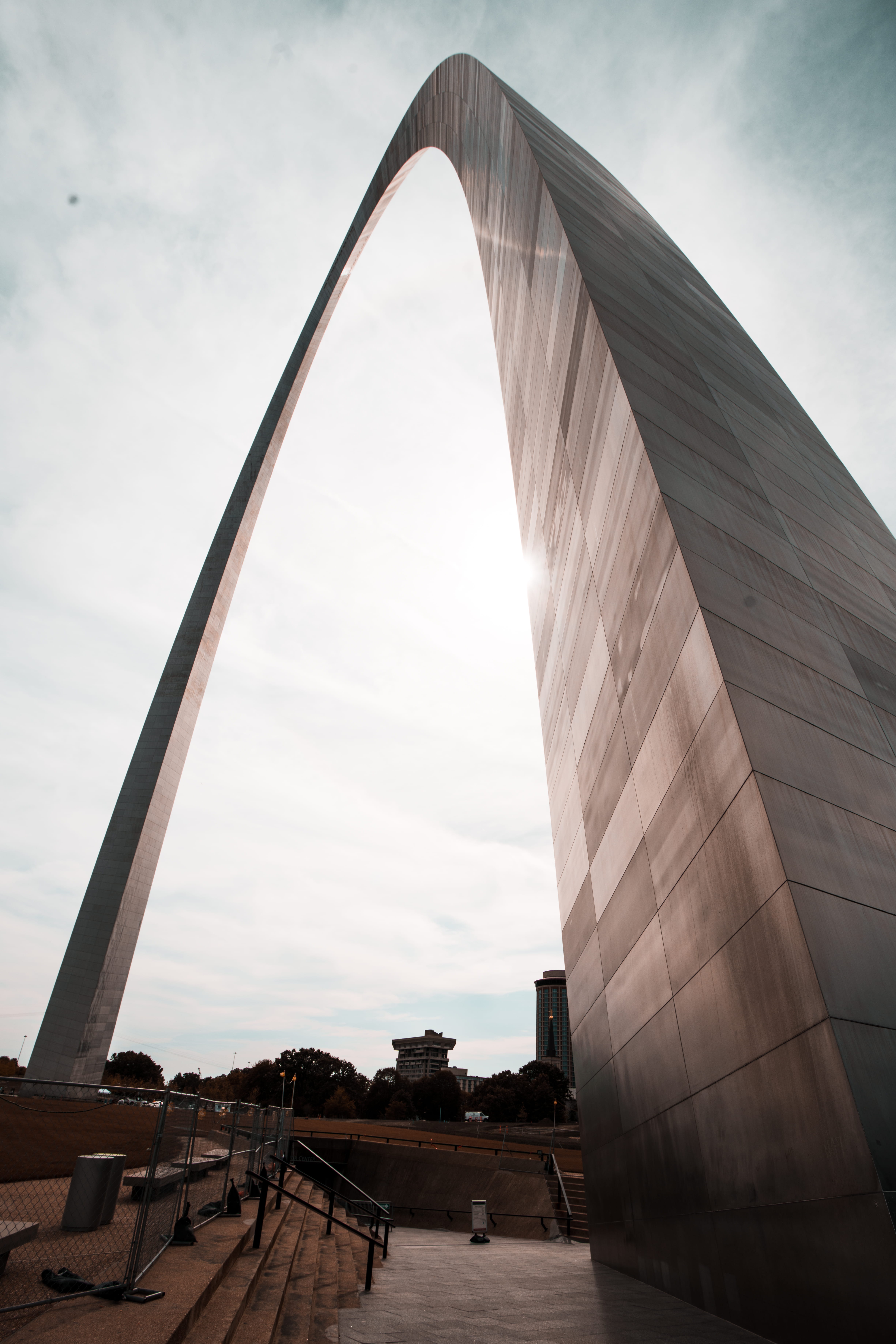 brown, low angle view, city, low, travel, bridge - man made structure, st. louis, arched, photography, st louis, nature, architecture, no people, Phone HD Wallpaper