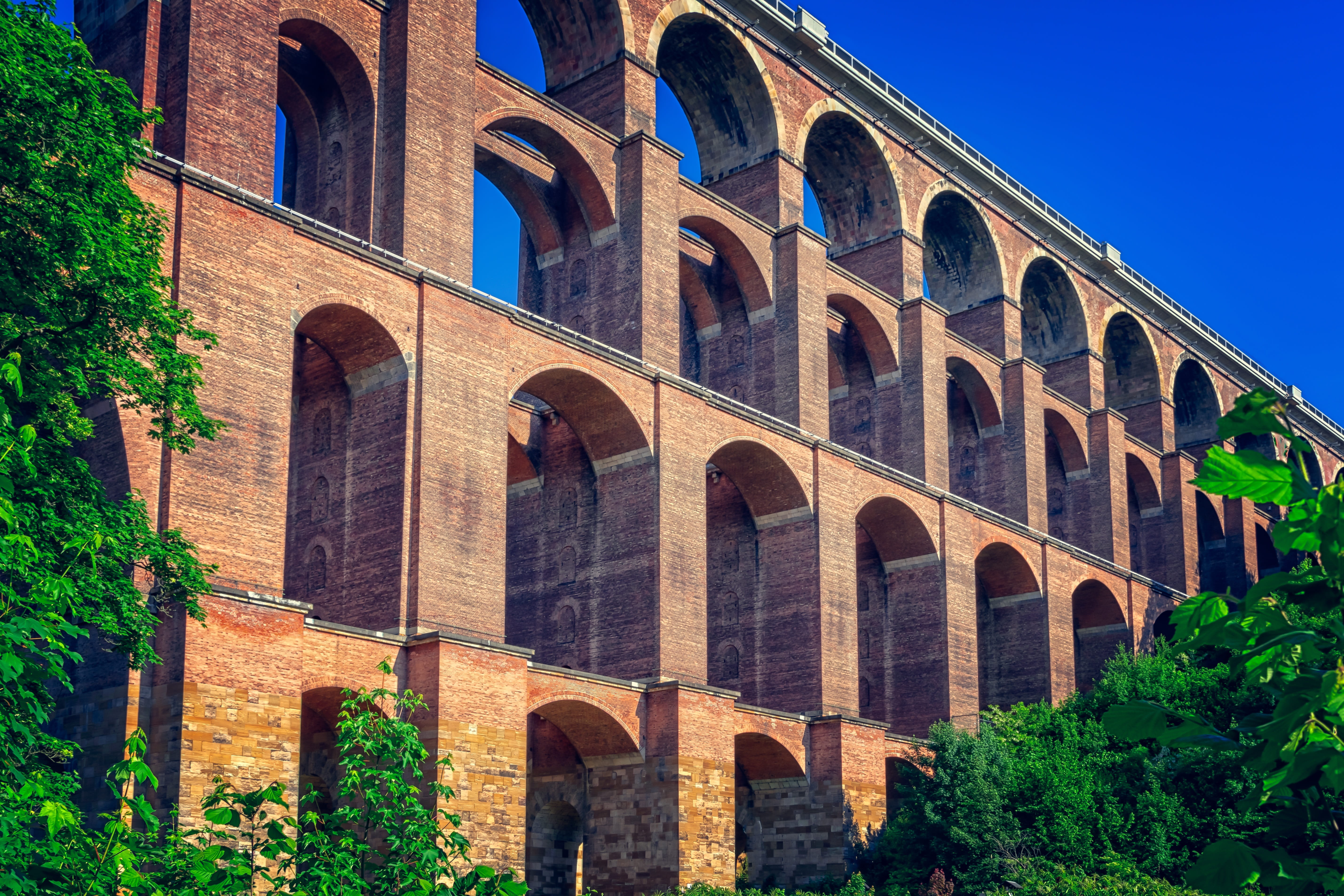 tree, angle, history, architecture, historically, saxony, ancient, sky, travel destinations, window, low angle view, plant, brick, viaduct, photo, no people, HD Wallpaper