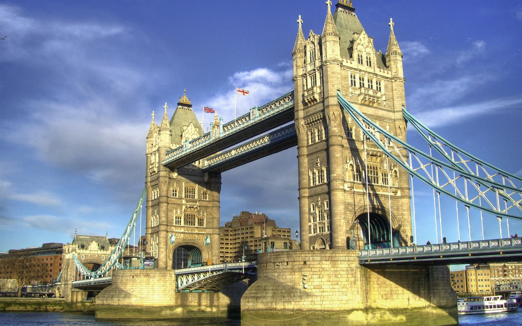 cloud - sky, bridge - Man Made Structure, bridge, famous Place, tourism, outdoors, international Landmark, building Exterior, 720P, day, tower, europe, HD Wallpaper