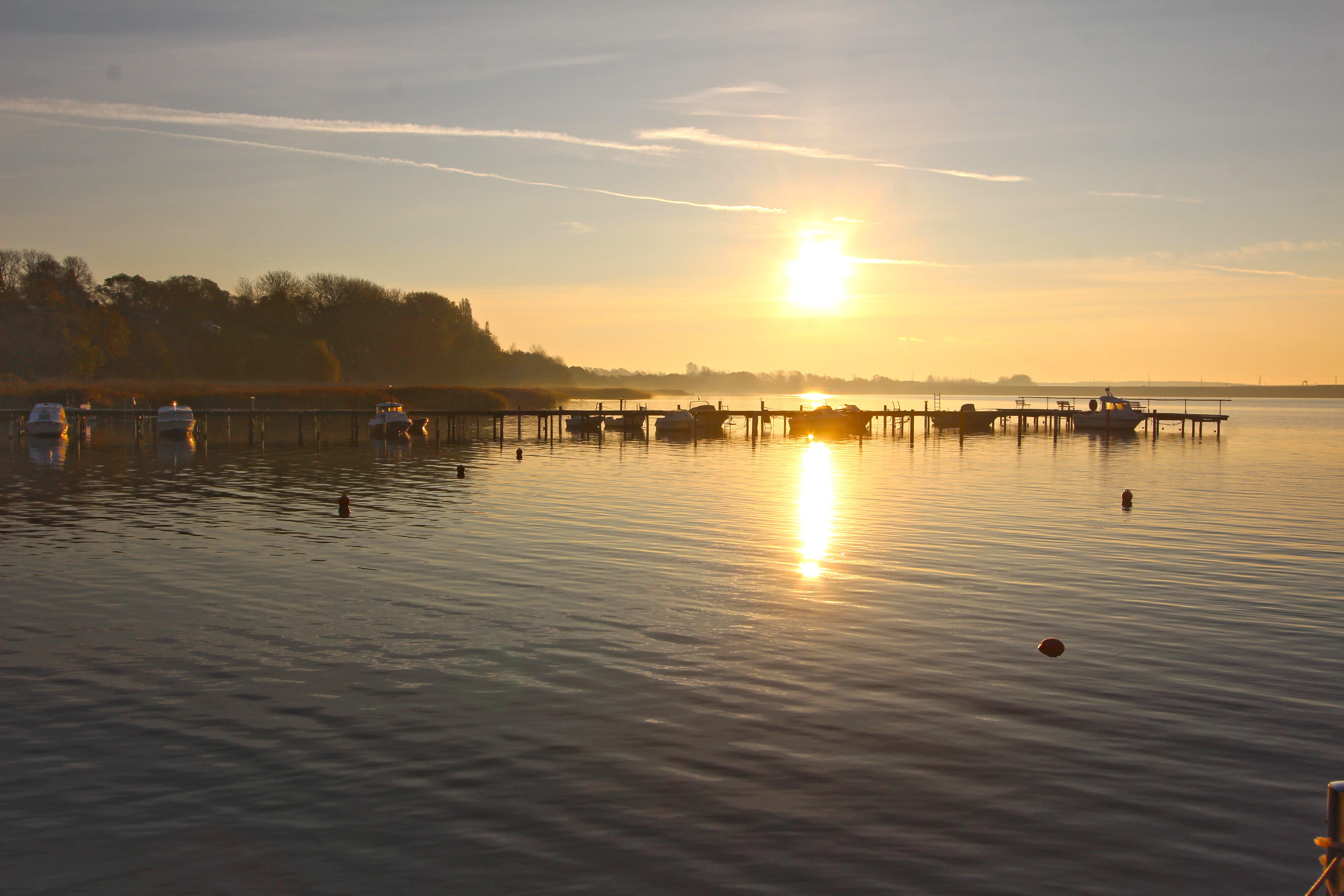 outdoors, tranquility, abendstimmung, no people, mood, strelasund, nautical vessel, waterfront, altefähr, nature, reflection, mode of transportation, tranquil scene, HD Wallpaper