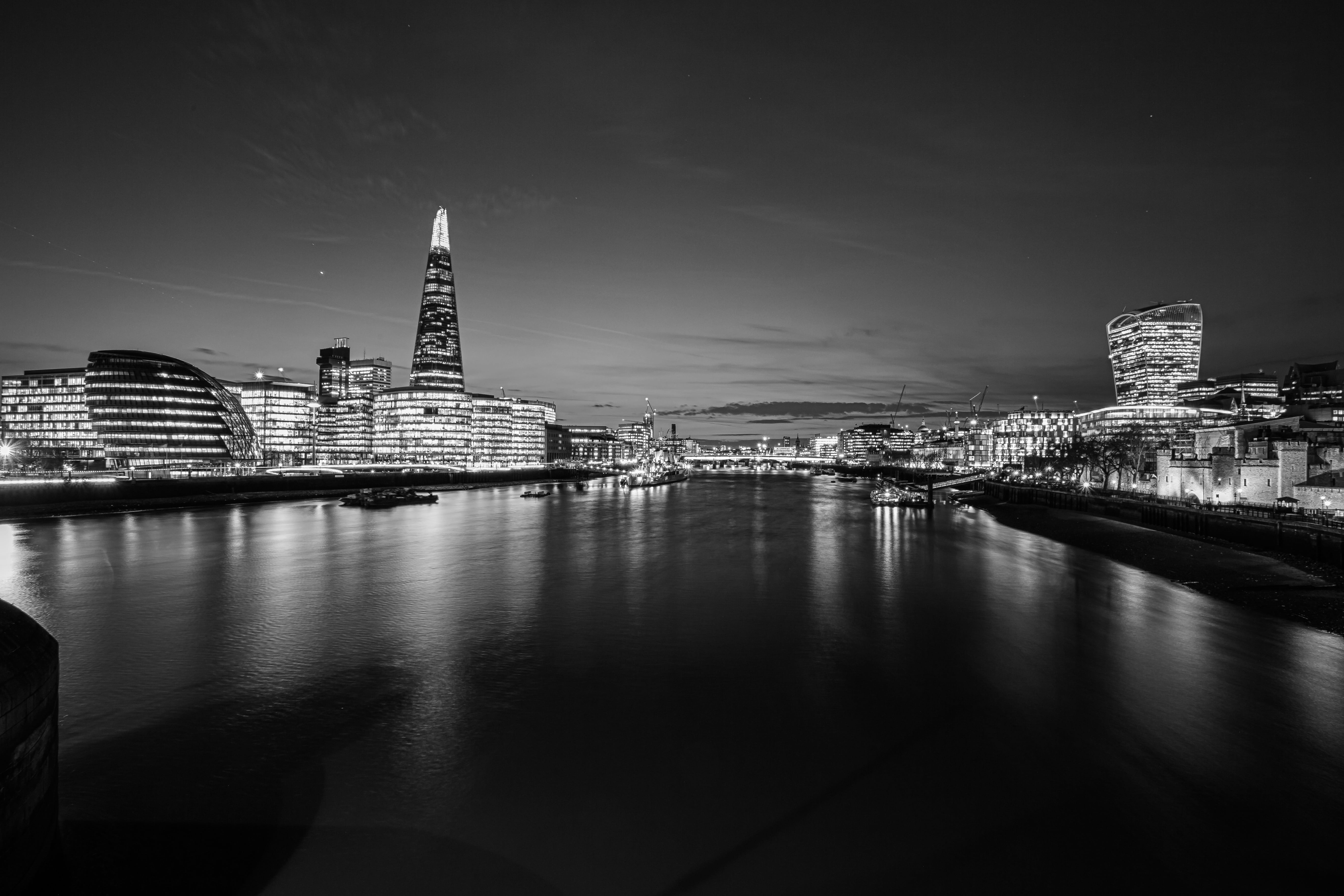 built structure, lights, no people, harbor, outdoors, building, dark, waterfront, night, skyline, buildings, city, skyscrapers, tower, illuminated, skyscraper, HD Wallpaper