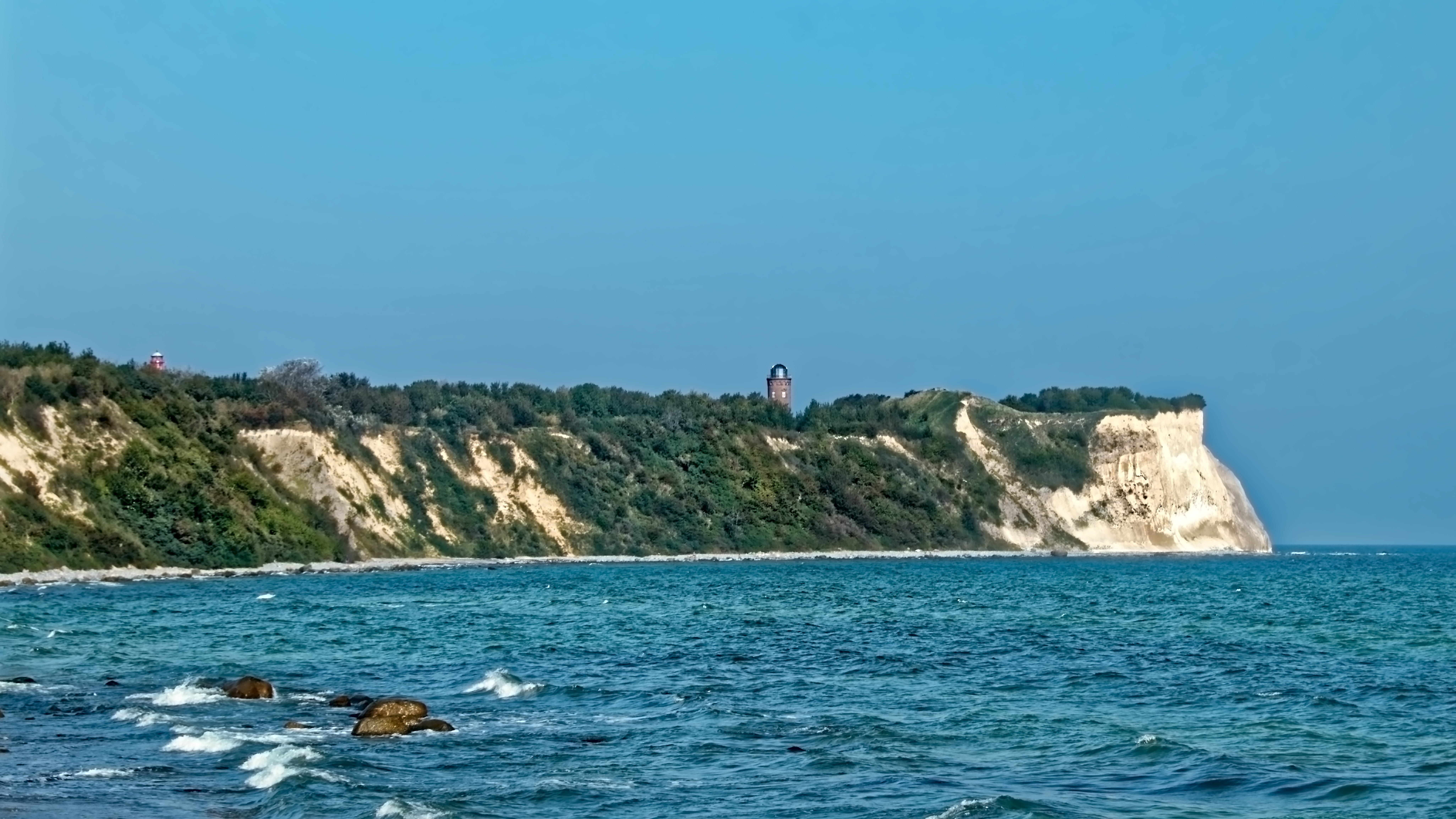 swimming, germany, landscape, land, one animal, animal themes, white cliffs, sea lion, solid, clear sky, scenics - nature, rock, beach, animal, rügen, island, HD Wallpaper