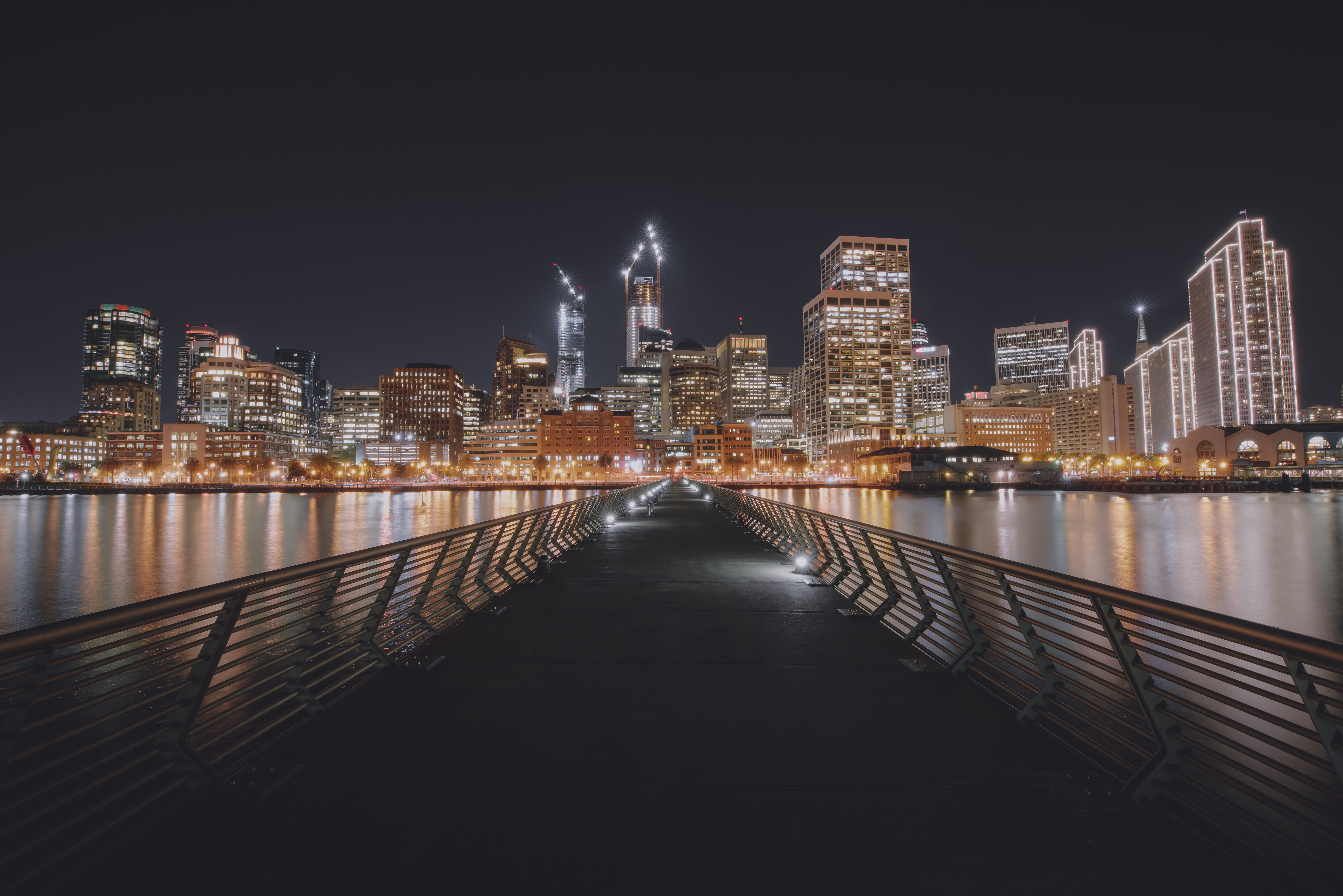 outdoors, building, single, urban Scene, landscape, tall - high, cityscape, 8K, city, built Structure, water, San Francisco, famous Place, waterfront, HD Wallpaper