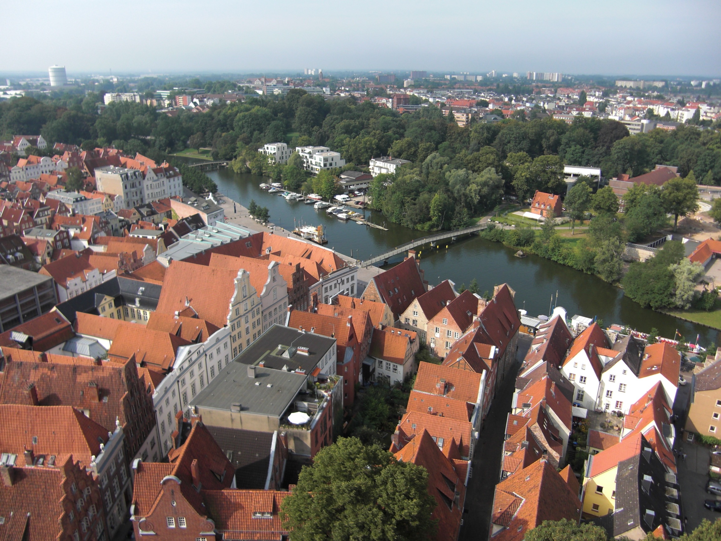 tree, high angle view, city, built structure, crowd, outdoors, nature, hanseatic league, crowded, townscape, roof, sky, 1080P, architecture, residential district, HD Wallpaper