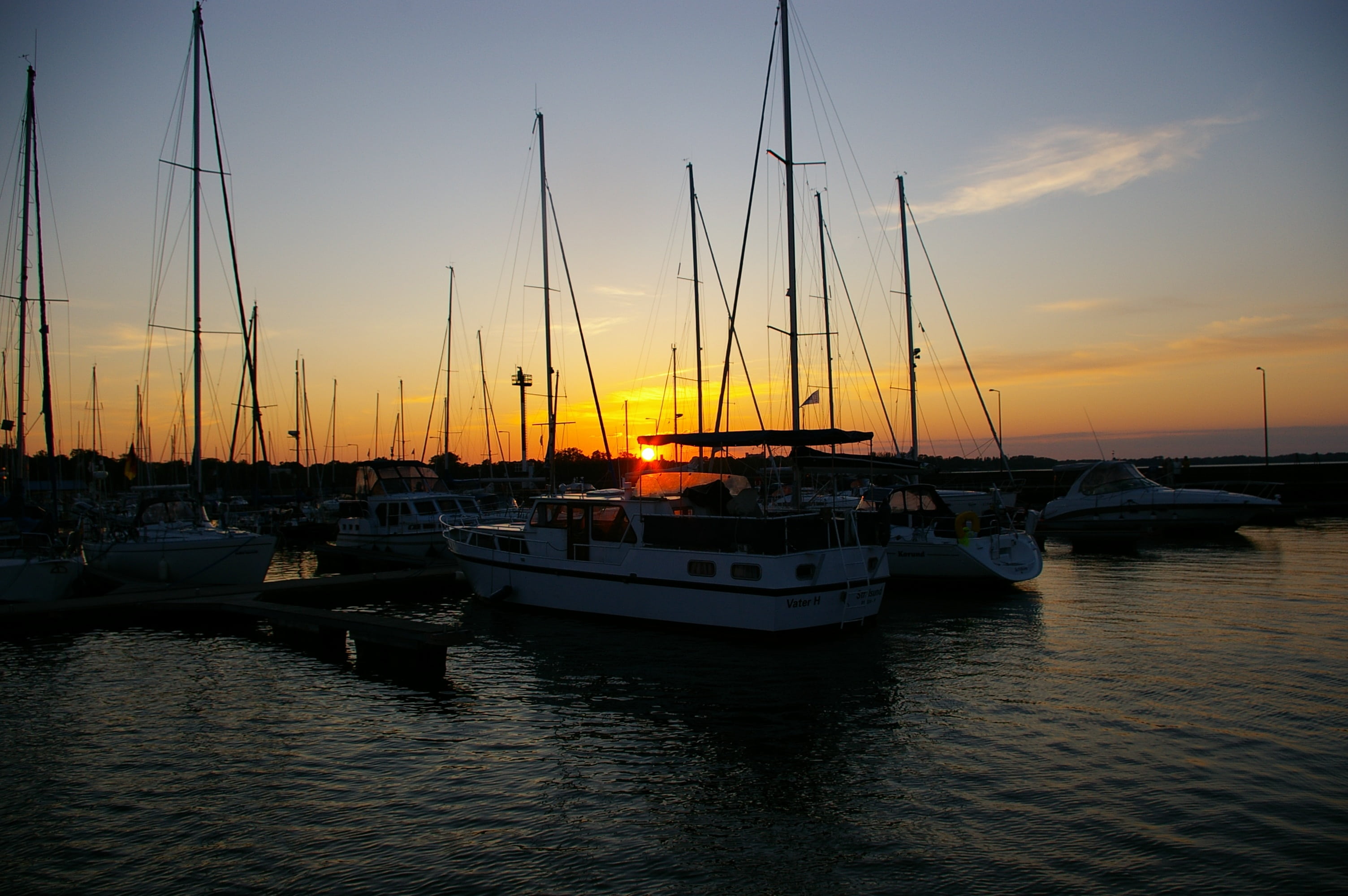 pole, 2K, stralsund, yacht, waterfront, marina, moored, scenics - nature, sky, port, evening, nature, sailboat, holiday, no people, tranquil scene, recovery, HD Wallpaper