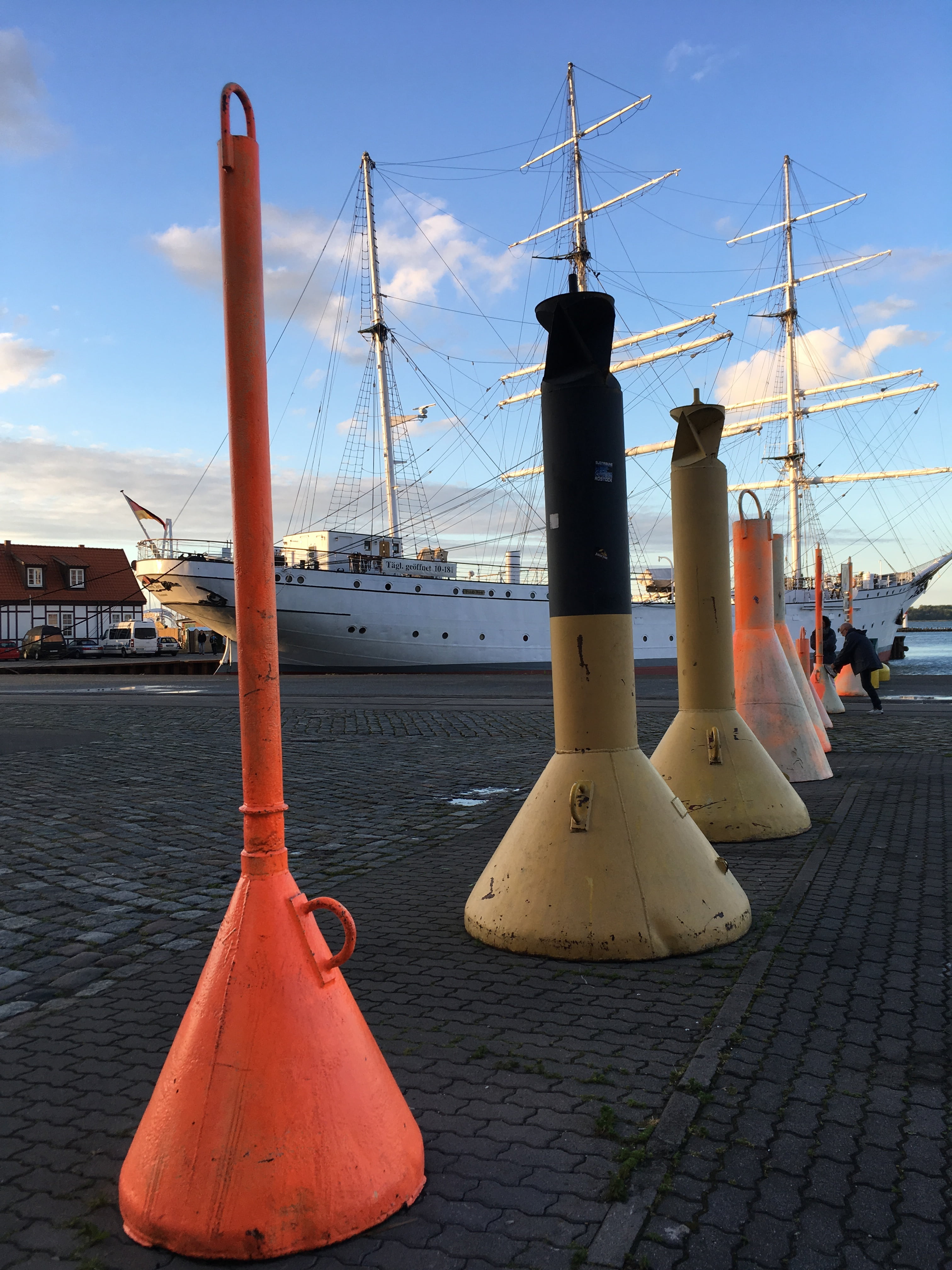 outdoors, architecture, building exterior, sky, no people, built structure, transportation, maritime, stralsund port, harbor, day, 4K, city, sailboat, Phone HD Wallpaper