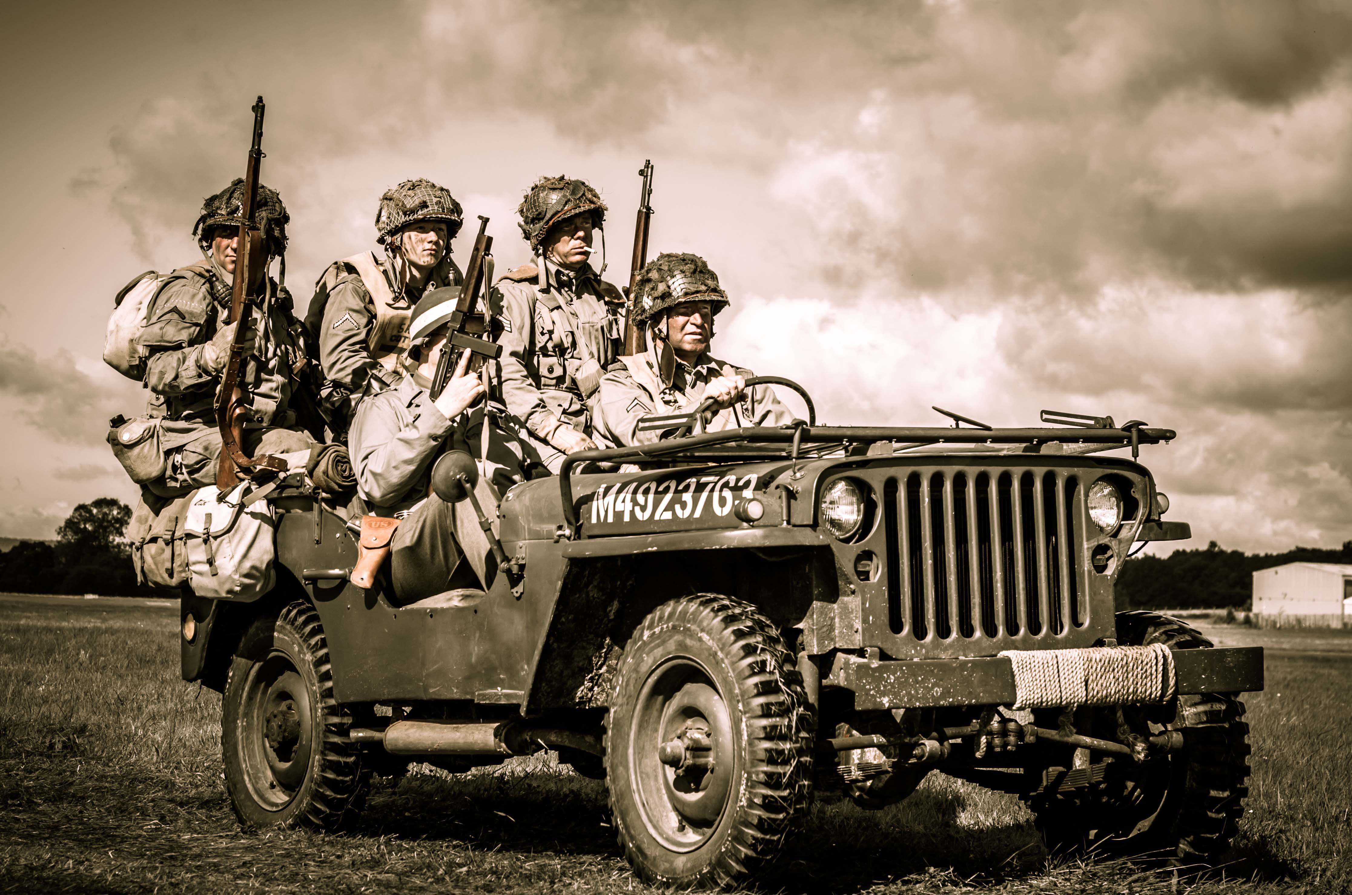 " Willis-MVandquot;, weapons, Willys MB, equipment, soldiers, 4K, Jeep, HD Wallpaper