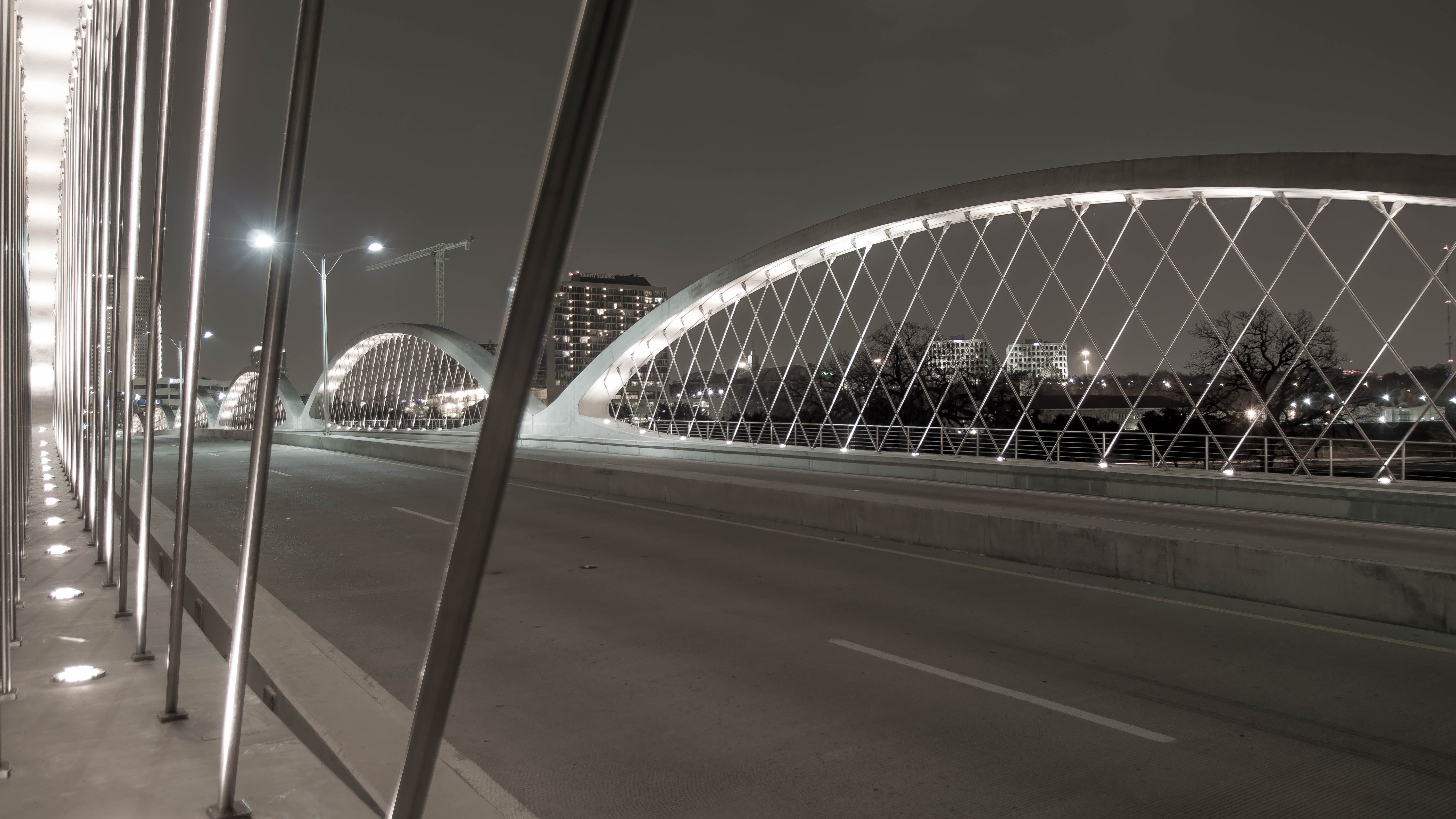 water, steel, fort worth, suspension, transportation, structure, arch, bridge, alloy, 5K, landmark, lighting equipment, building, city, built structure, HD Wallpaper