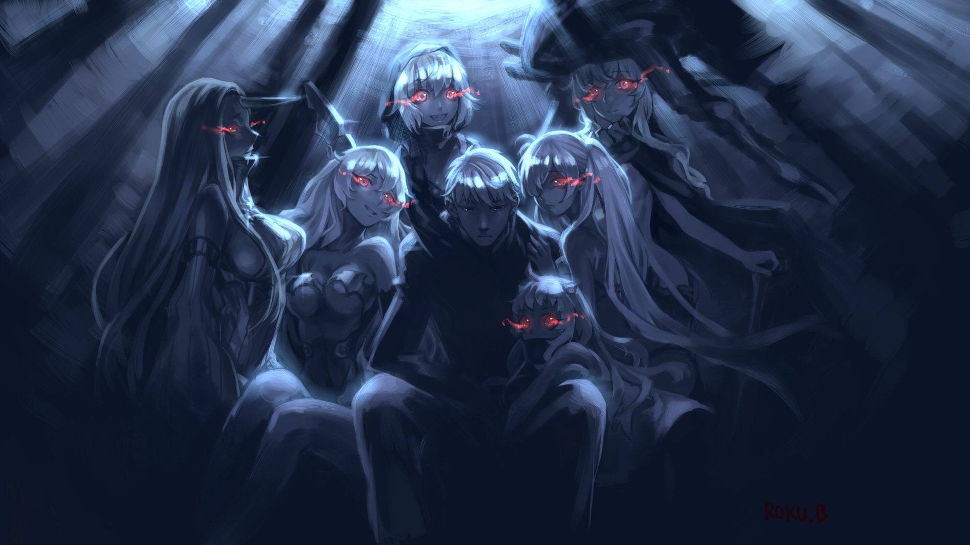 6bi, seaport, tagme, carrier, collection, male, wo-class, kantai, northern, 1080P, group, battleship, ocean, aircraft, re-class, hime, (character), HD Wallpaper