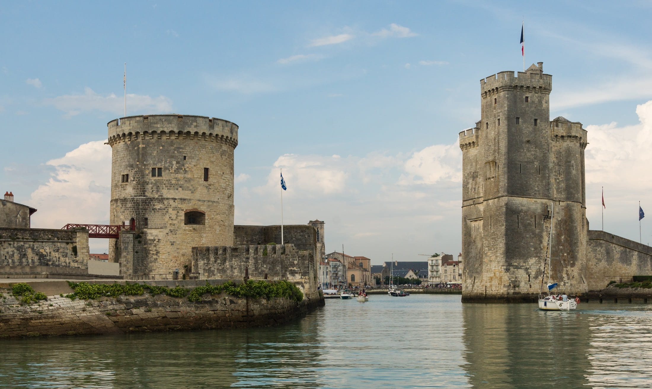 building, bay of biscay, ocean, gray, sky, tower, buildings, water, travel, waterfront, nautical, the past, travel destinations, building exterior, history, HD Wallpaper