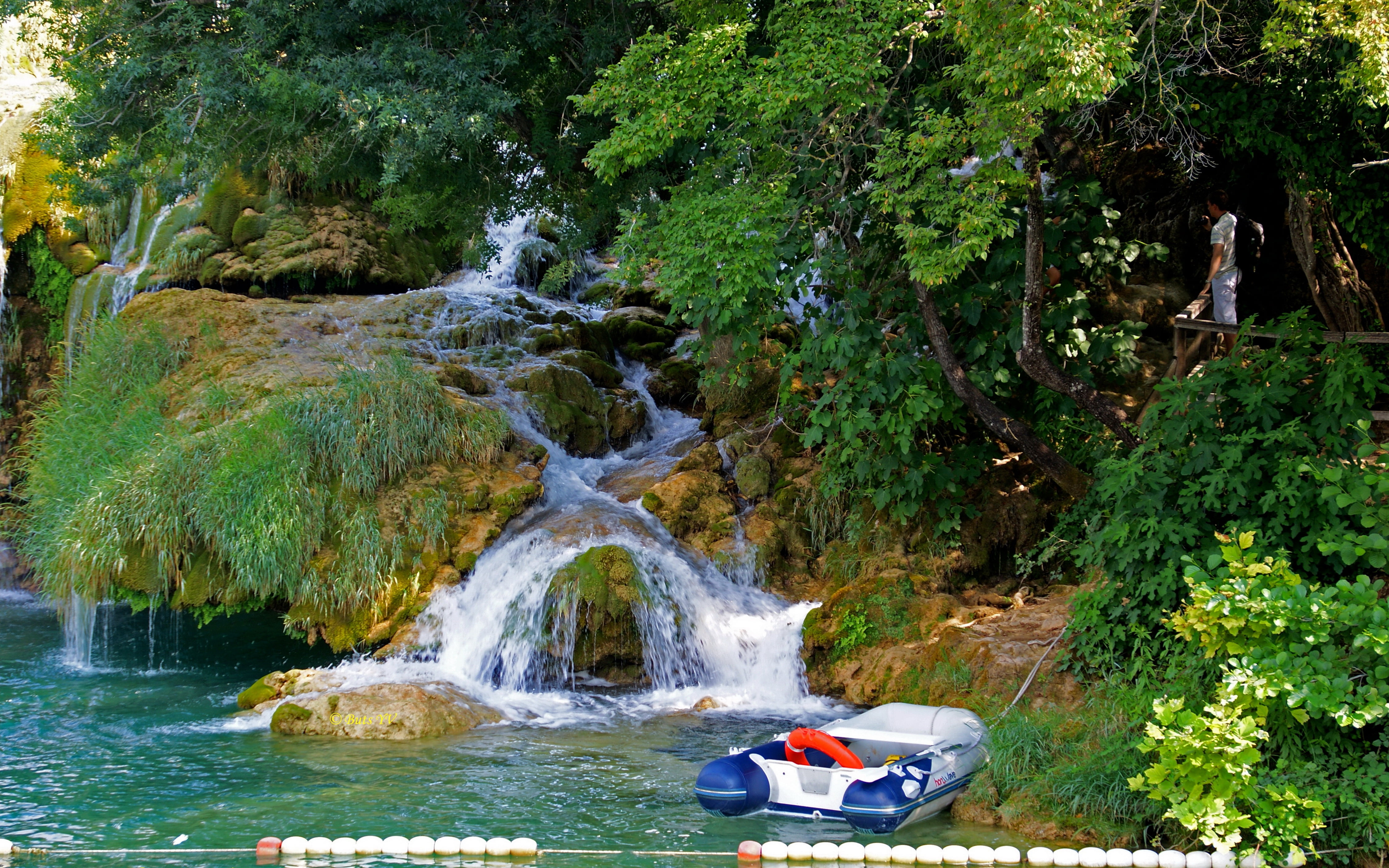 flowing Water, stream, nature, motion, scenics - nature, green Color, boat, flowing, outdoors, tranquility, woodland, falls, rock - Object, wet, landscape, HD Wallpaper