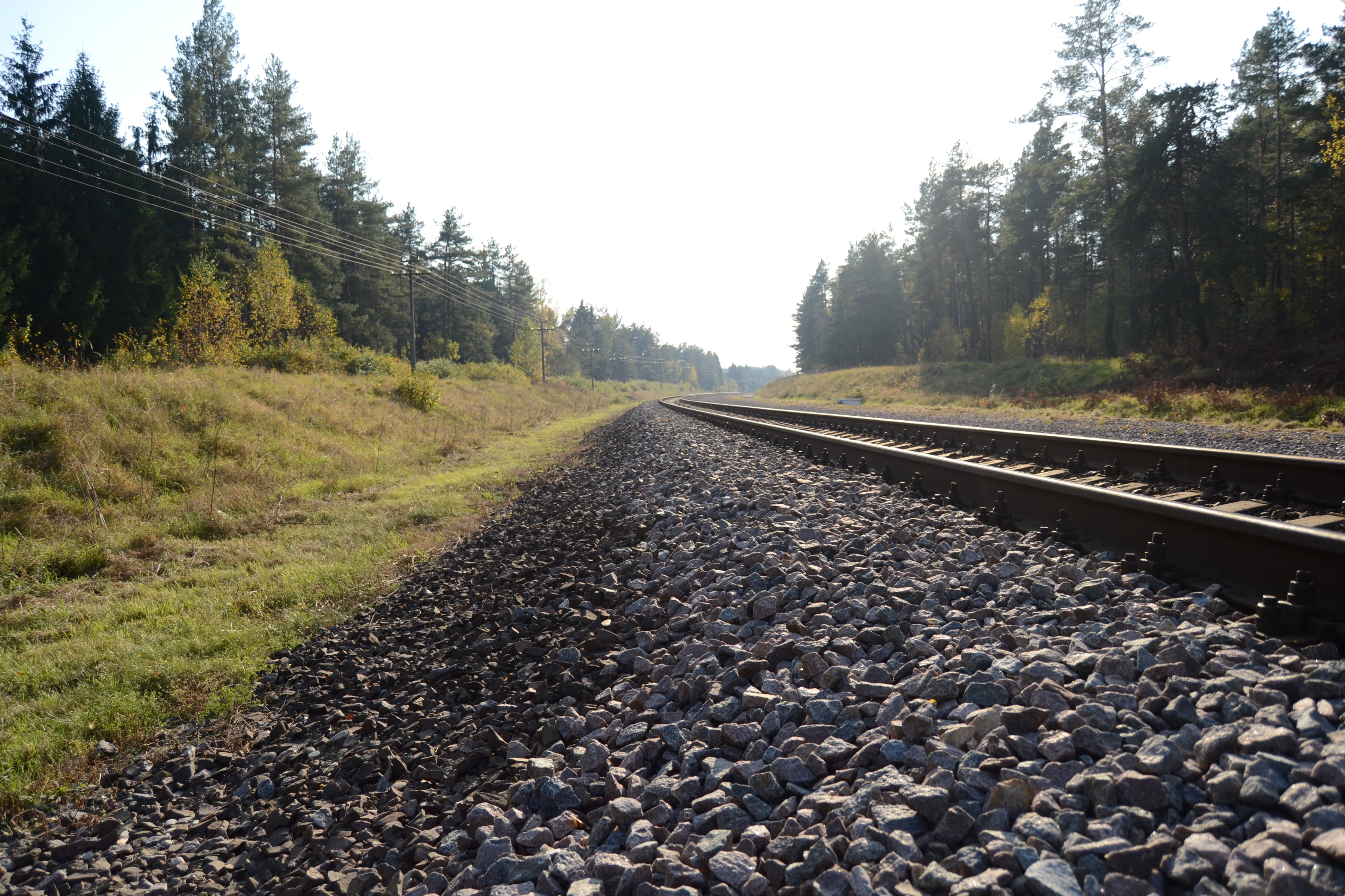 gravel, diminishing perspective, power lines, tranquil scene, solid, the way forward, tree, land, transportation, stones, direction, track, railway, no people, HD Wallpaper