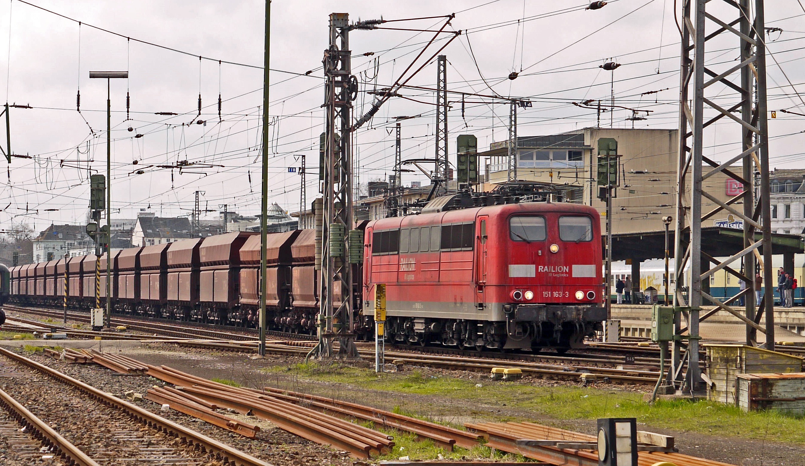 sky, nature, anchor pylon, signals, outdoors, electric locomotive, architecture, transit, power line, overtaking track, central station, transportation, HD Wallpaper