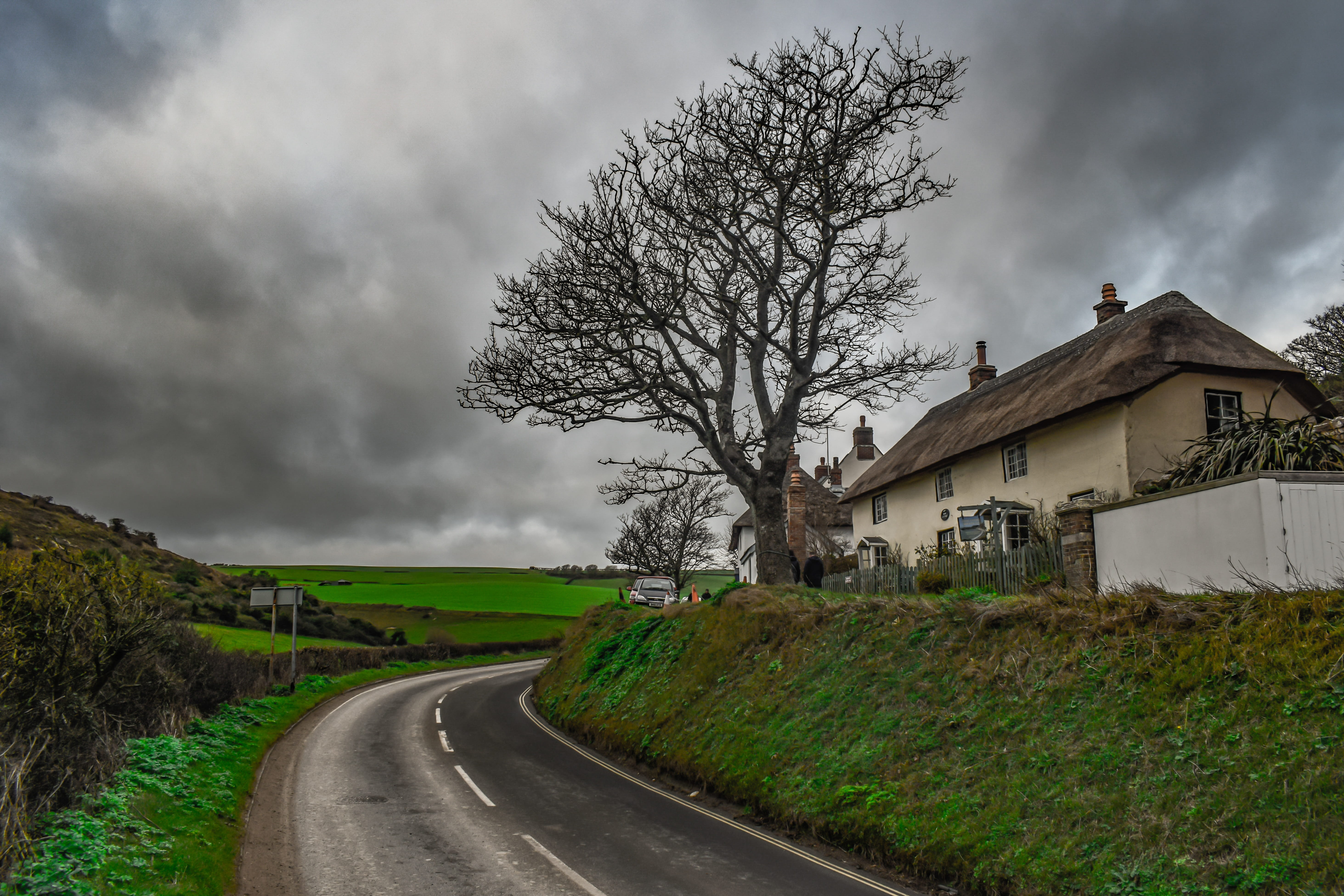 countryside, vintage, uk, outdoors, direction, no people, scenery, cottage, lulworth, country, rustic, transportation, architecture, day, old, beauty in nature, HD Wallpaper