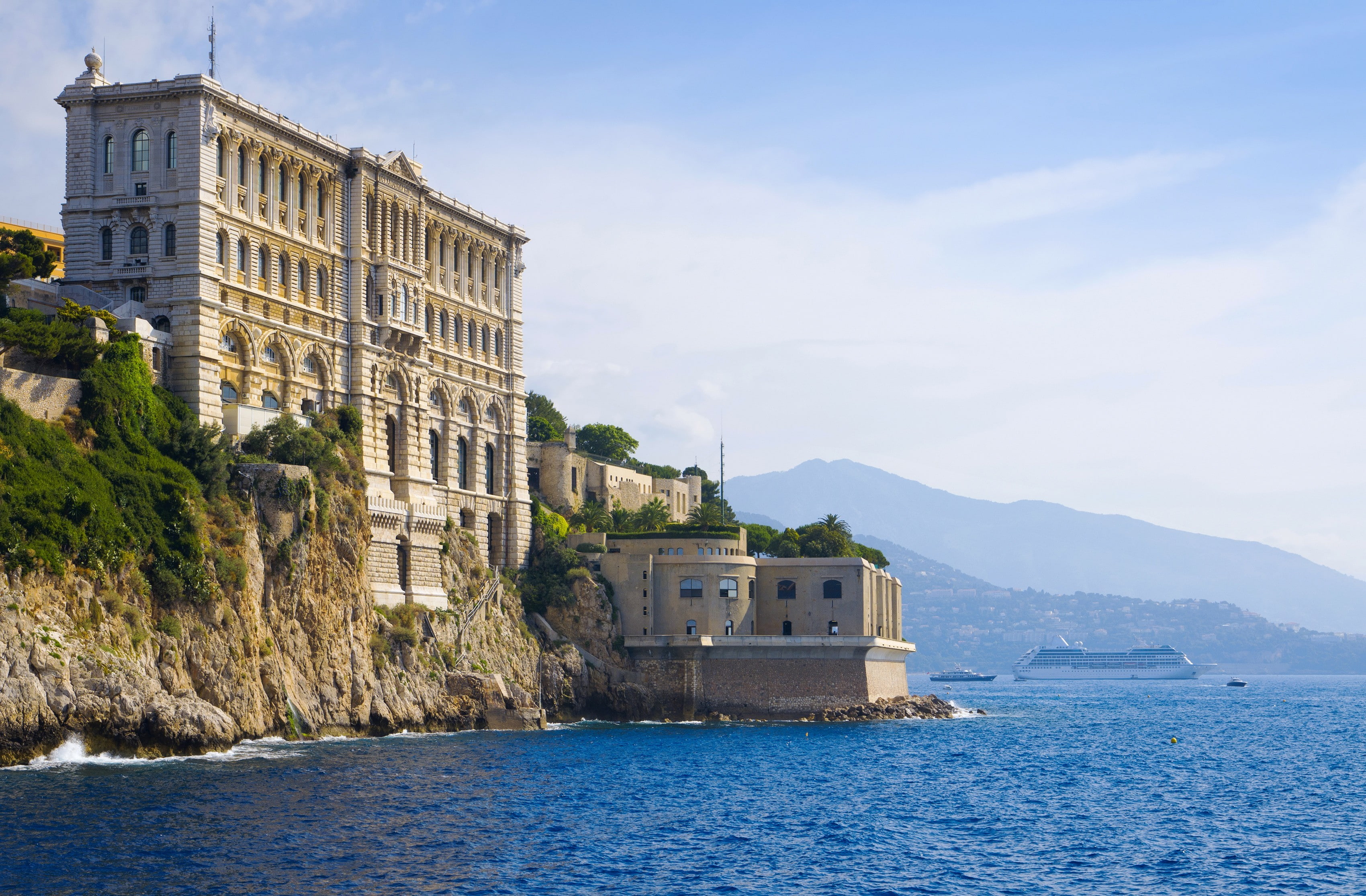 Museum, Cruise Ship, Monaco, 2K, Cities, Oceanographic Museum of Monaco, HD Wallpaper