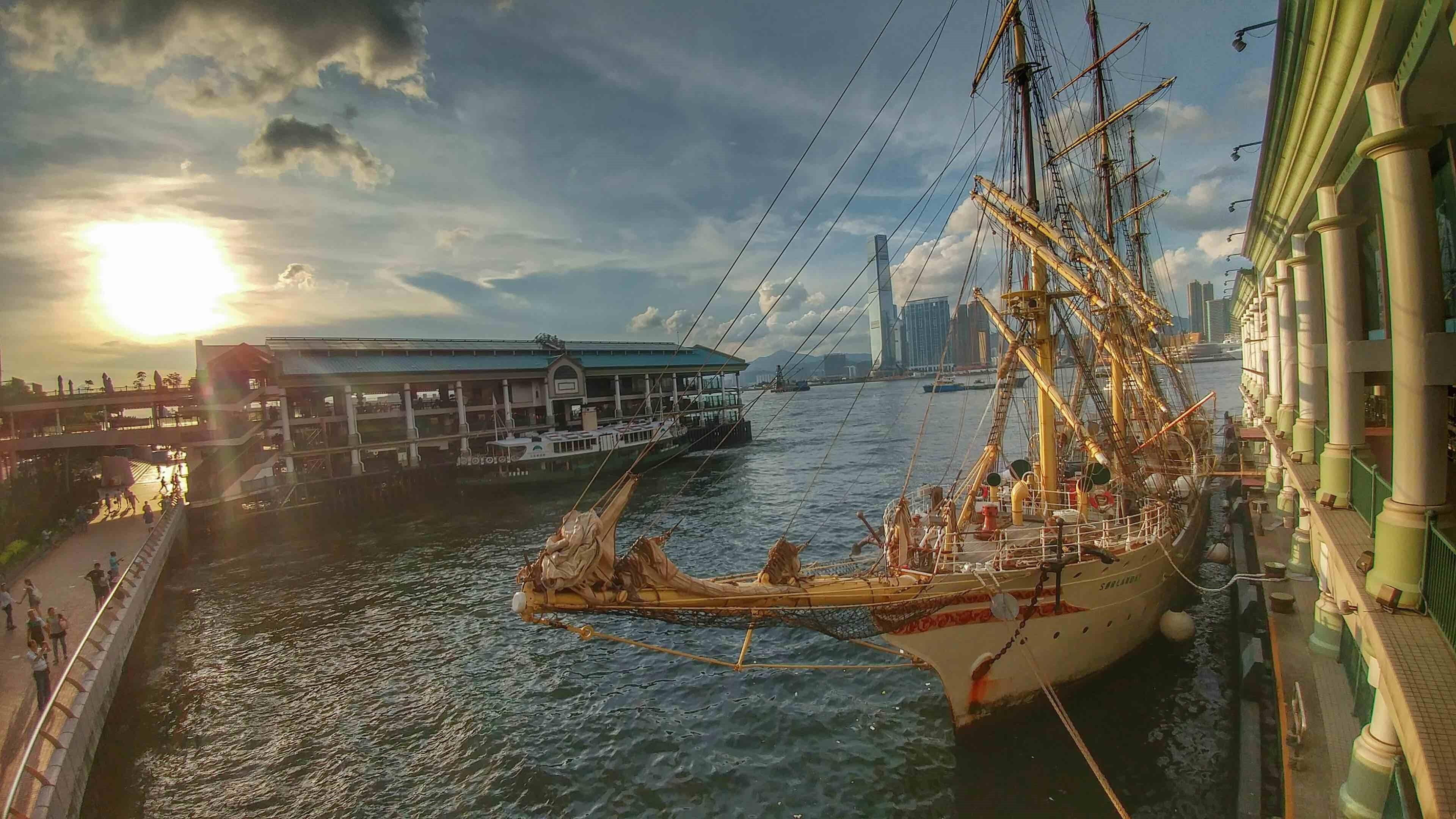 waterway, nautical vessel, outdoors, architecture, 4K, ship, harbor, sky, rope, moored, sea, tall ship, evening, no people, sailboat, sorlandet, pole, HD Wallpaper