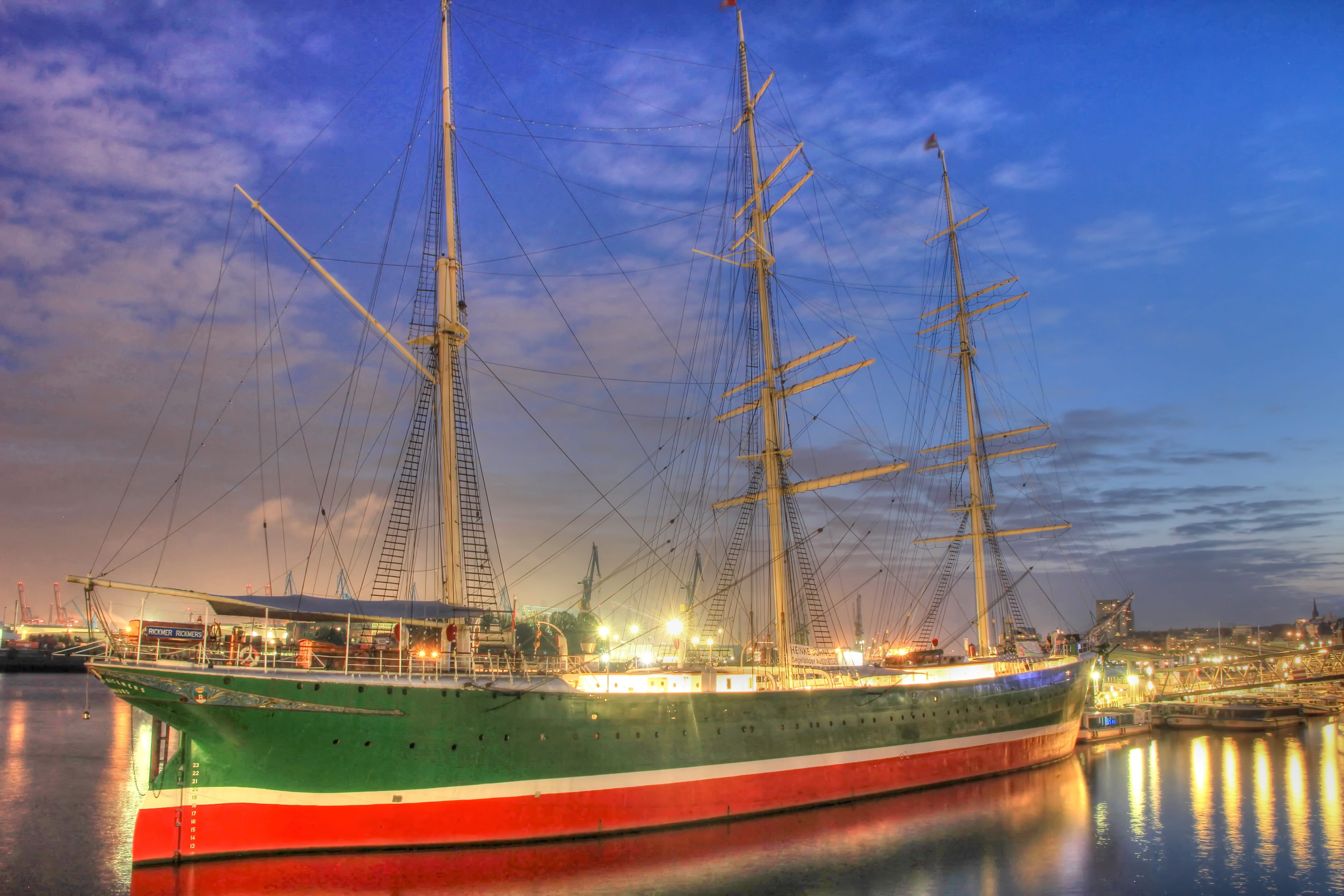 germany, elbe, transportation, cloud - sky, sailboat, museum ship, boot, sea, mast, port city, Water, outdoors, moored, nautical vessel, sailing vessel, HD Wallpaper