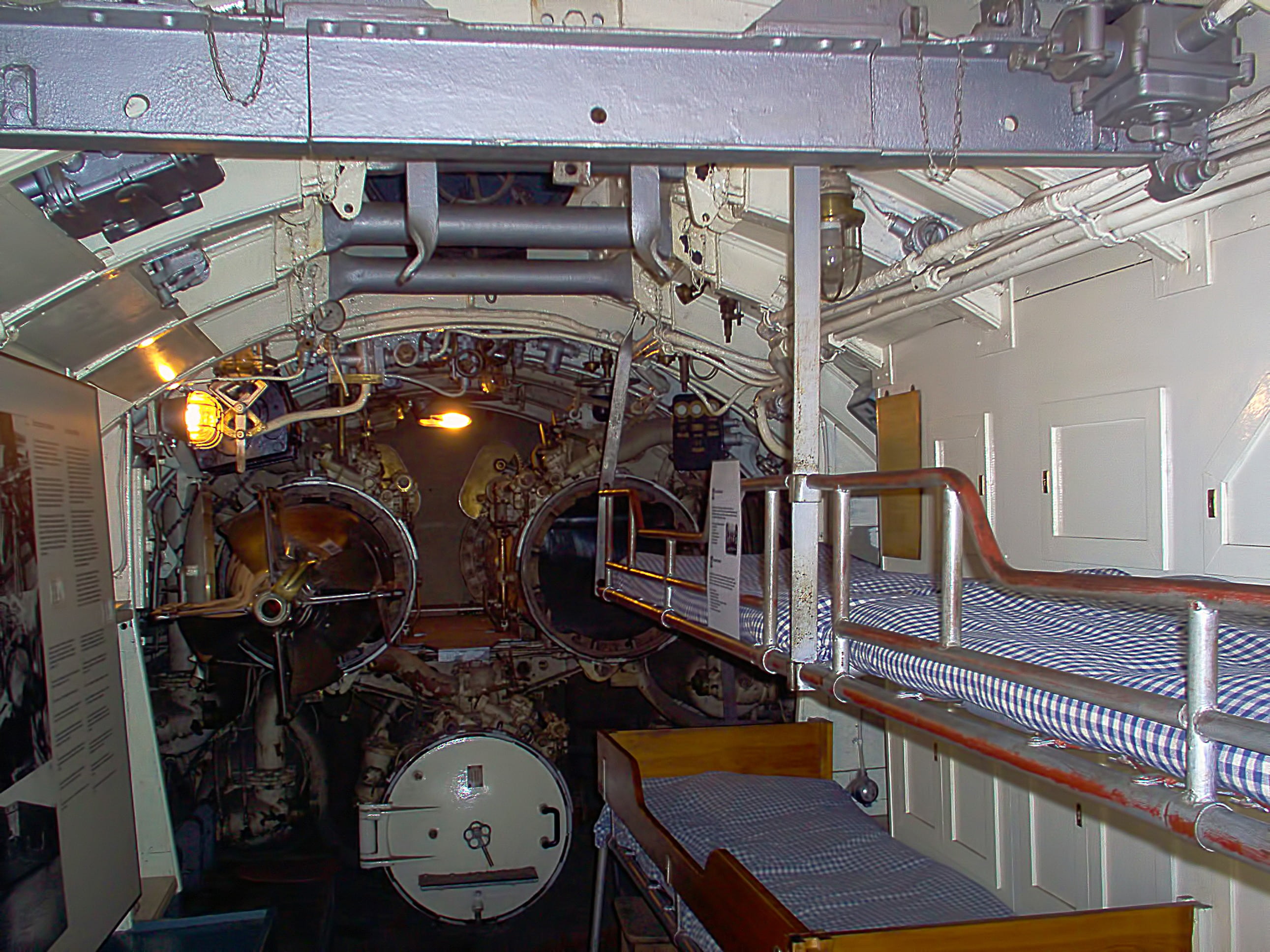 technology, machinery, pipe - tube, submarine, indoors, built structure, ceiling, metal, architecture, lighting equipment, european mink, suomenlinna, torpedo tubes, HD Wallpaper