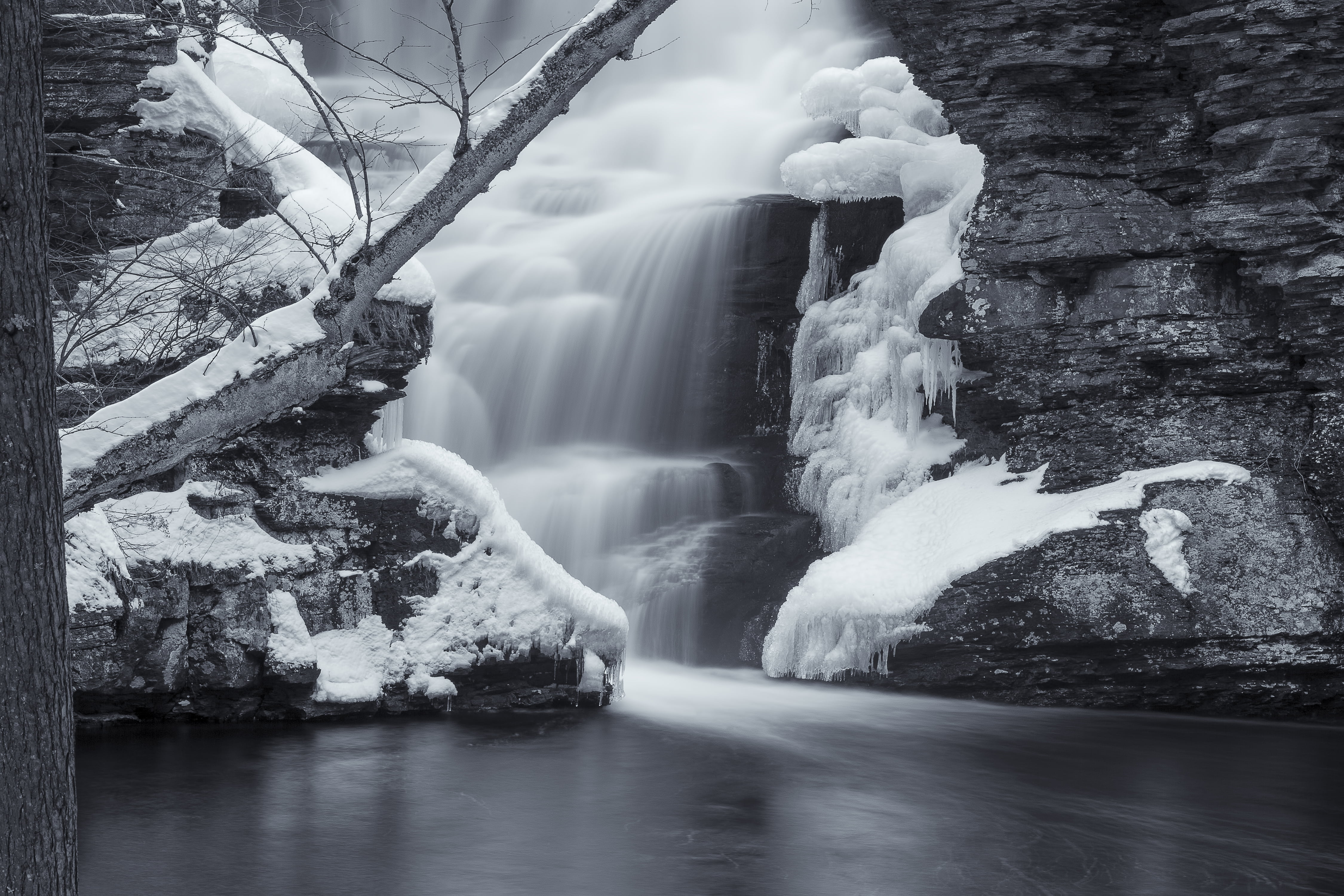 Rocks, Childs, water fall, Dingmans  Ferry, water, Nature, Deer Leap Falls, Cold, stream, Ice, river, photo, scenics, Deer  Leap  Falls, Winter, fall, State  Park, HD Wallpaper