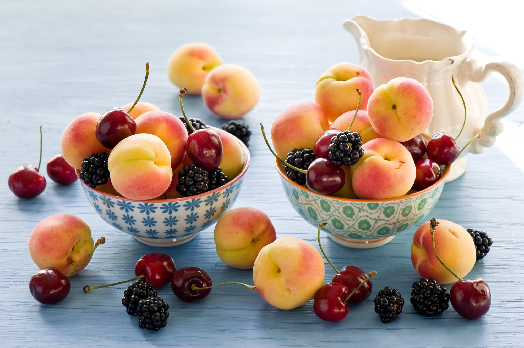 fruit, apricots, blackberry, food, 1080P, cherries, HD Wallpaper