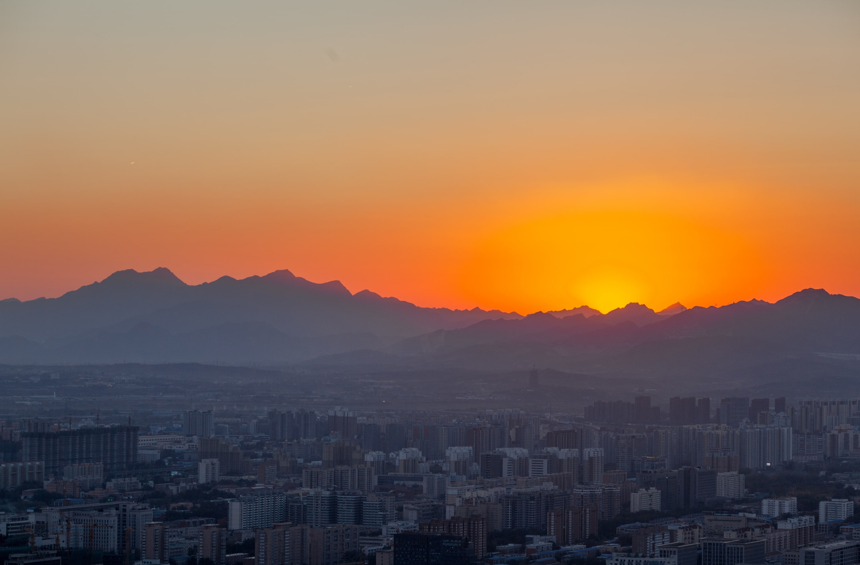 orange color, no people, outdoors, landscape, Asia, building, eos5dmarkii, cctvtower, scenics - nature, residential district, Vista, skyscraper, Tower, HD Wallpaper