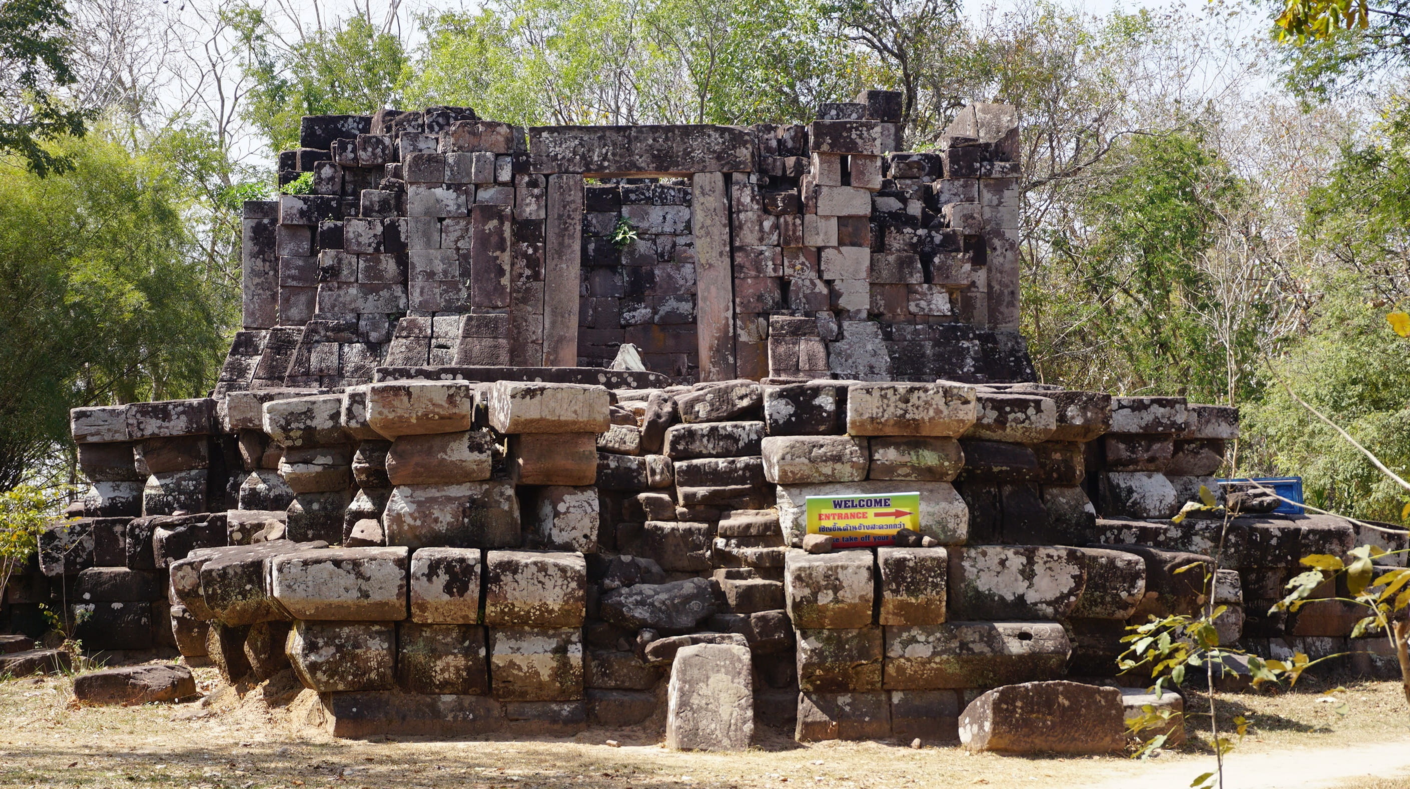 2K, place of worship, religious place, architectural column, measure, adoration, outdoors, archaeology, built structure, nature, stone wall, ruined, phu pek, HD Wallpaper