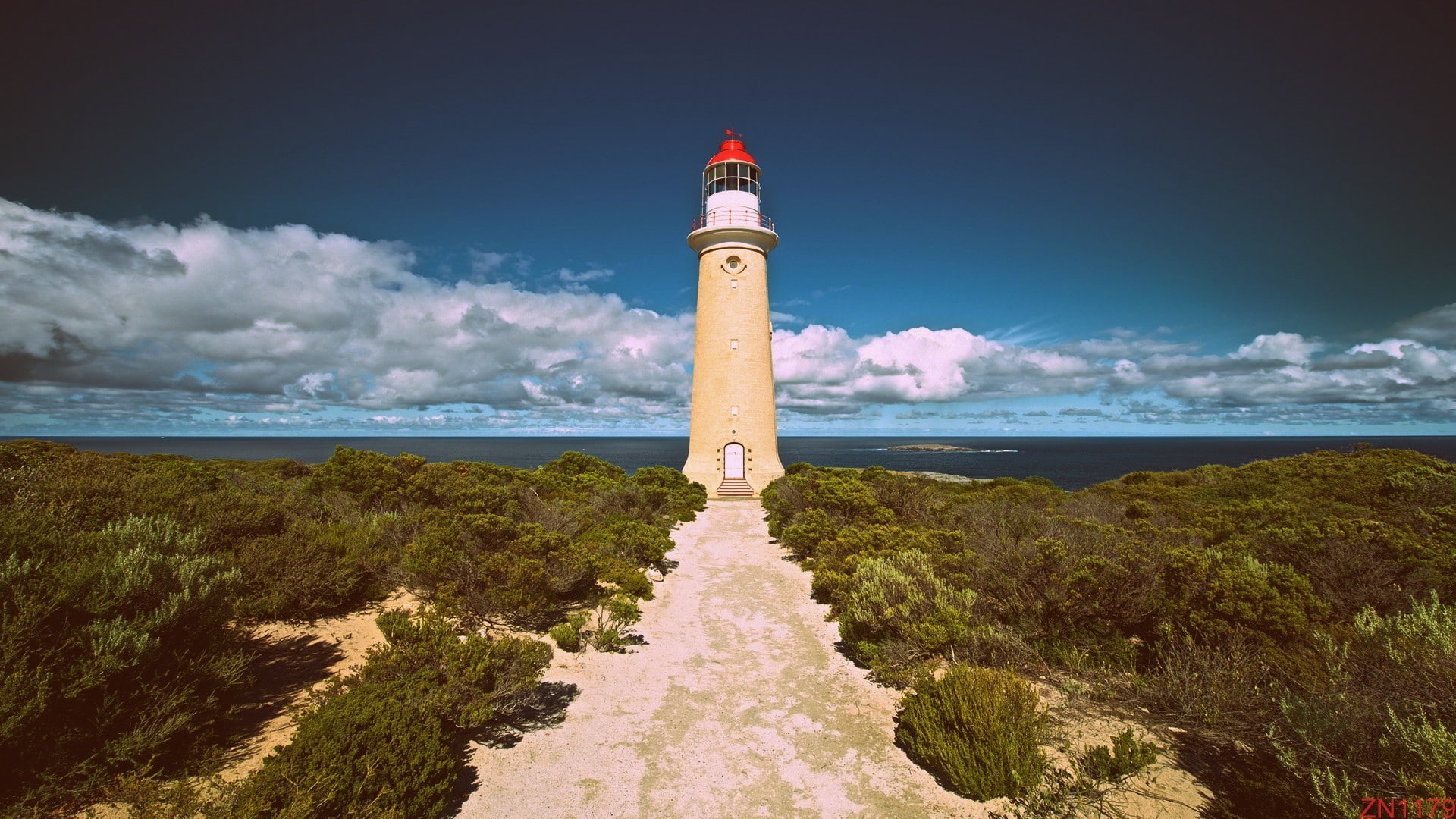 Cape du Couedic, sky, beach, 1080P, clouds, horizon over water, nature, Australia, travel destinations, guidance, water, land, tower, architecture, horizon, HD Wallpaper